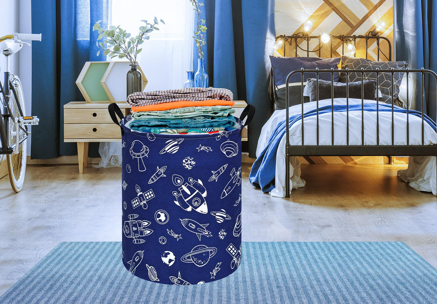 Cesta de almacenamiento DUYIY con asa grande, cesta organizadora para ropa sucia, lavandería, juguetes de bebé, ropa de niños, cesta de regalo