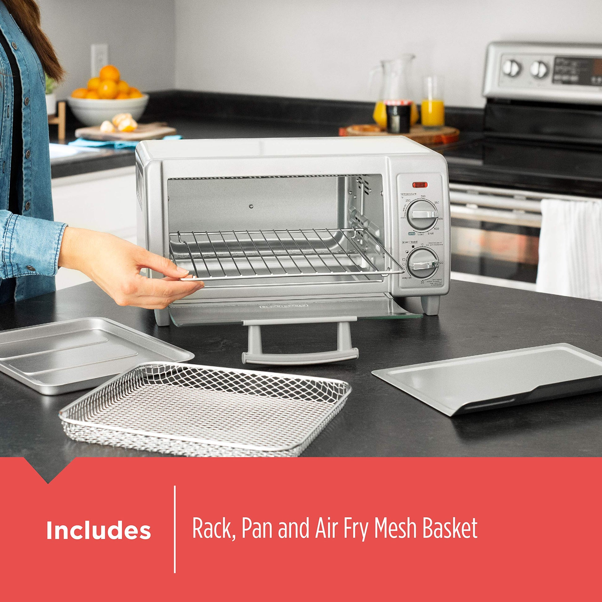 BLACK+DECKER TO1785SG - Tostador de 4 rebanadas, color gris