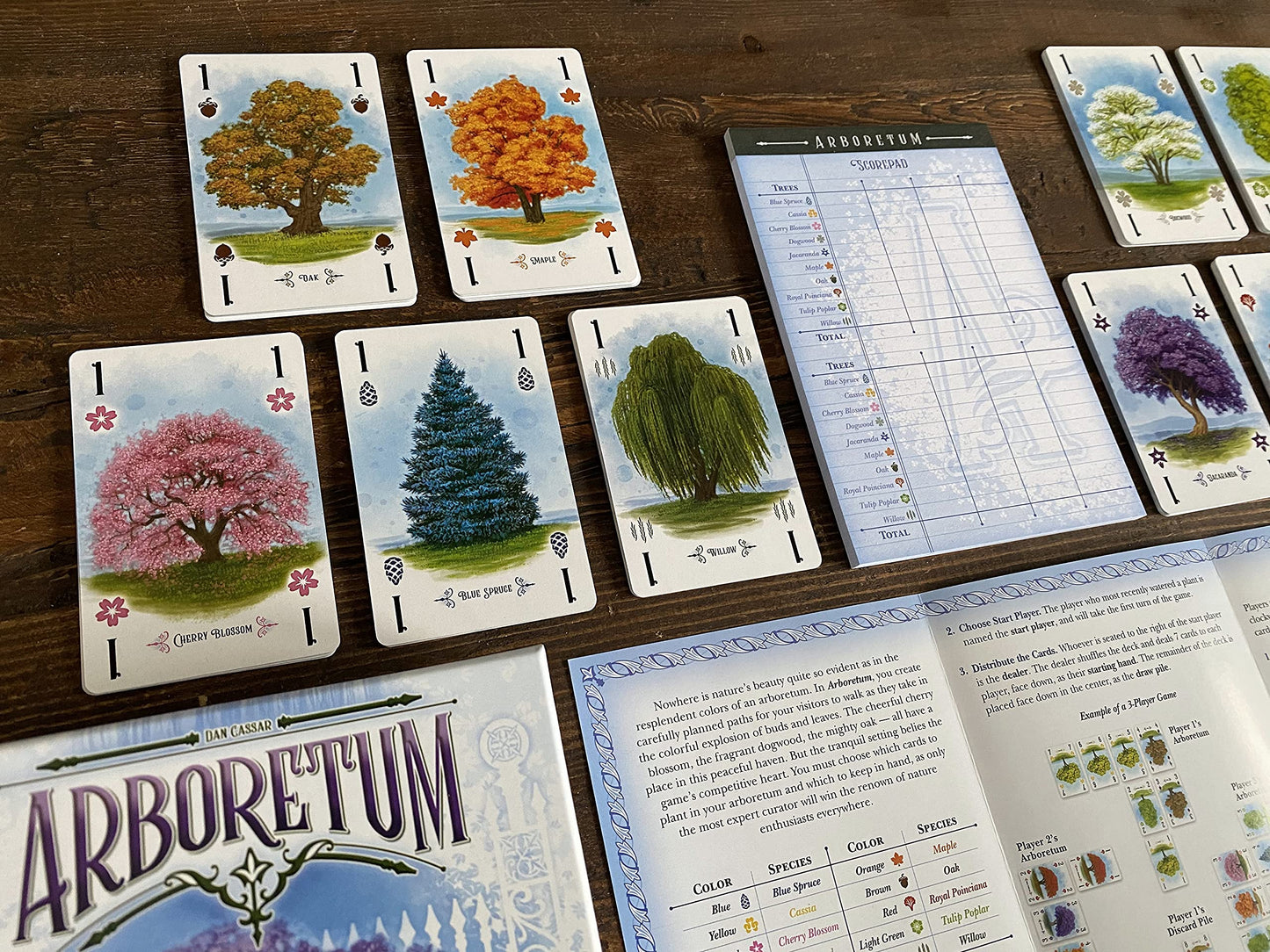 Juego de Cartas Strategy Arboretum Renegade Game Studios Que desafía a 2 a 4 Jugadores para Crear el jardín más Hermoso