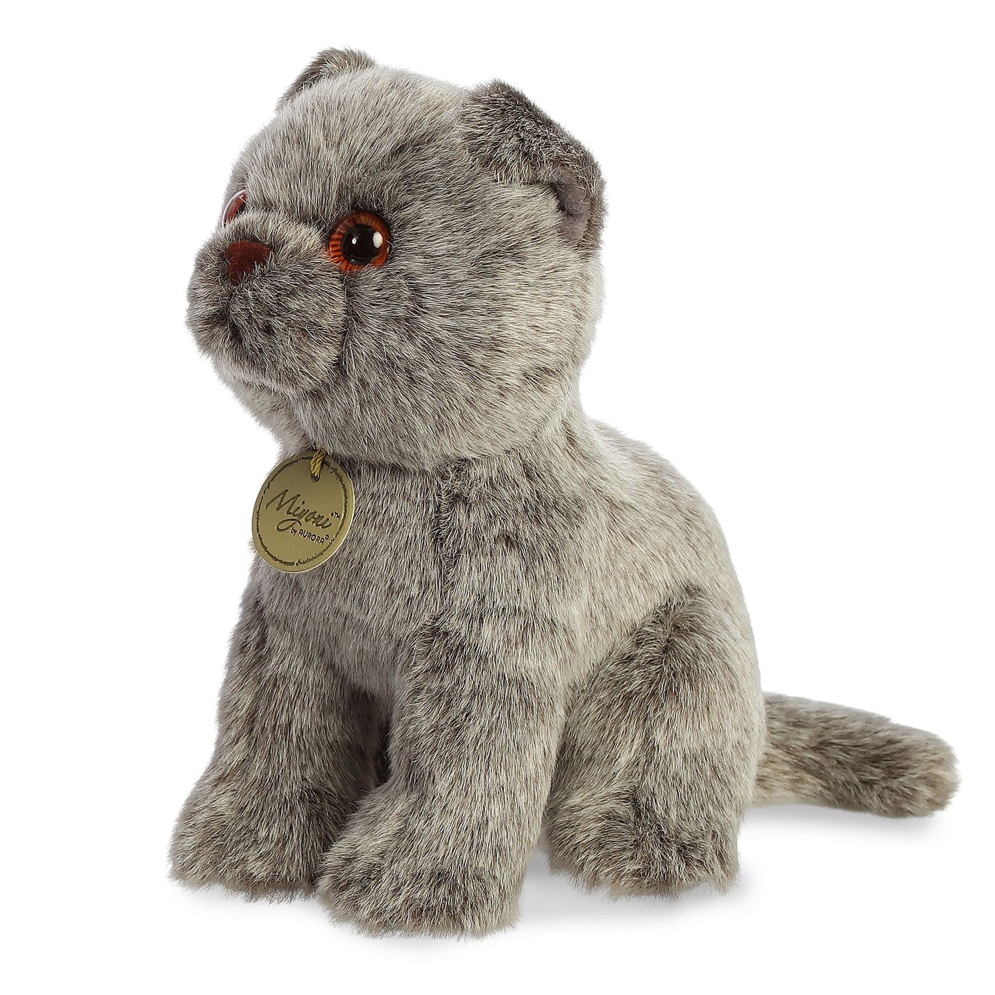 Aurora® Adorable Miyoni® - Peluche Plegable escocés - Detalle Realista - Compañía apreciada - Gris 9 Pulgadas