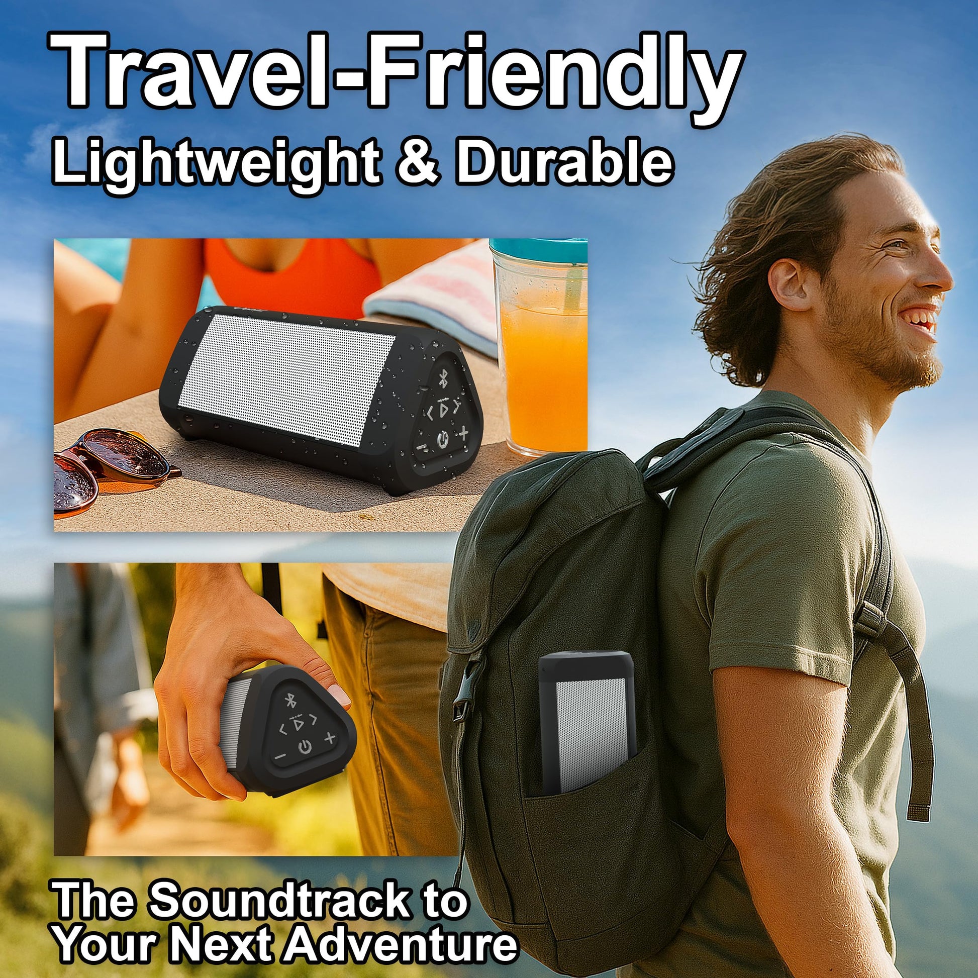 Cambridge Soundworks OontZ Angle 3 Ultra (4th Gen) Waterproof 5.0 Bluetooth Speaker, 14 Watts, Hi-Quality Sound & Bass, 100 Ft Wireless Range (White) by