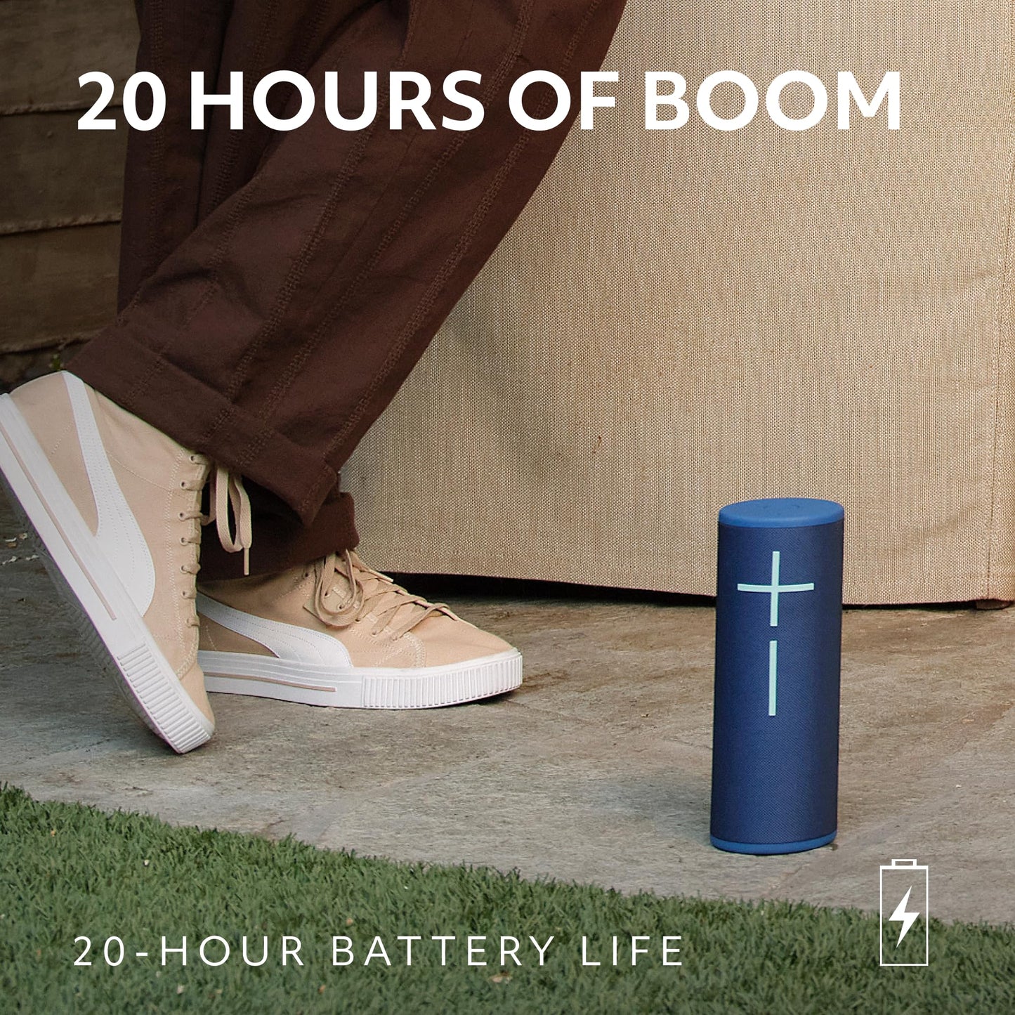 Ultimate Ears MEGABOOM 4 - Bocina Bluetooth portátil resistente al agua, Sonido 360 grados, Bajo potente, Alcance de 45 metros, Batería de 20 horas, Bocina flotante - Azul (renovada)
