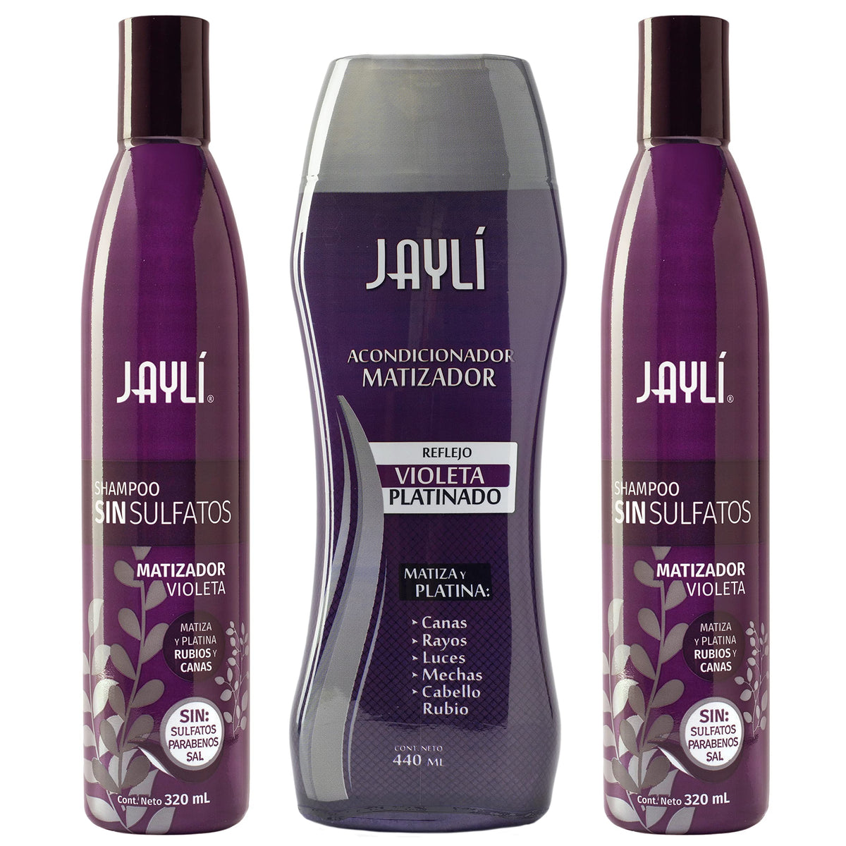 Matizador Violeta Sin Sal Sin Sulfatos, Shampoo + Acond (3 Pack)