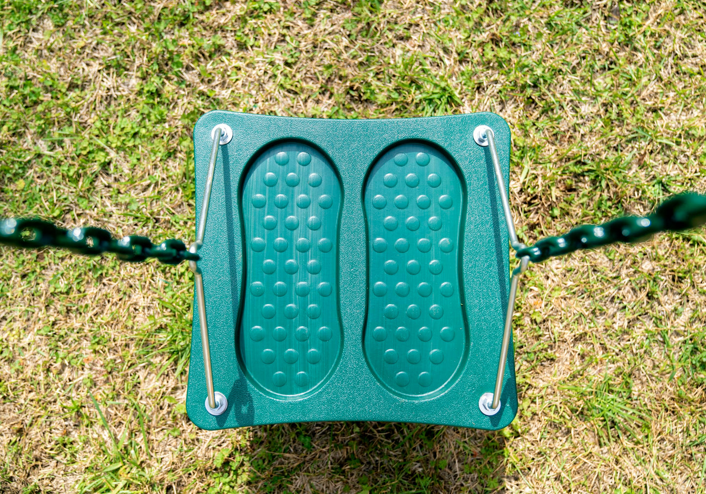 Columpio Swing-N-Slide Verde con Base de oscilación y Cadenas recubiertas para Juego