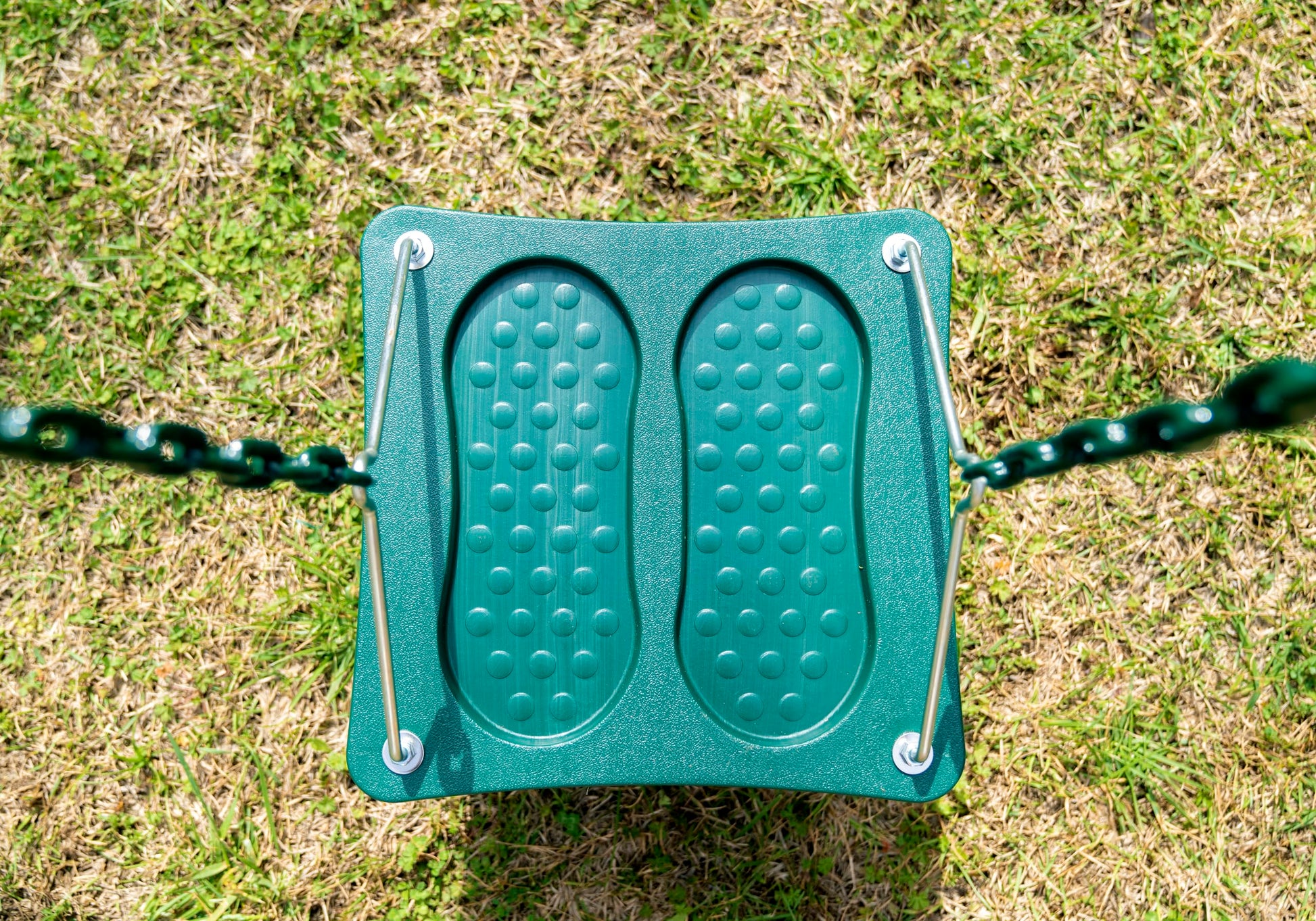 Columpio Swing-N-Slide Verde con Base de oscilación y Cadenas recubiertas para Juego