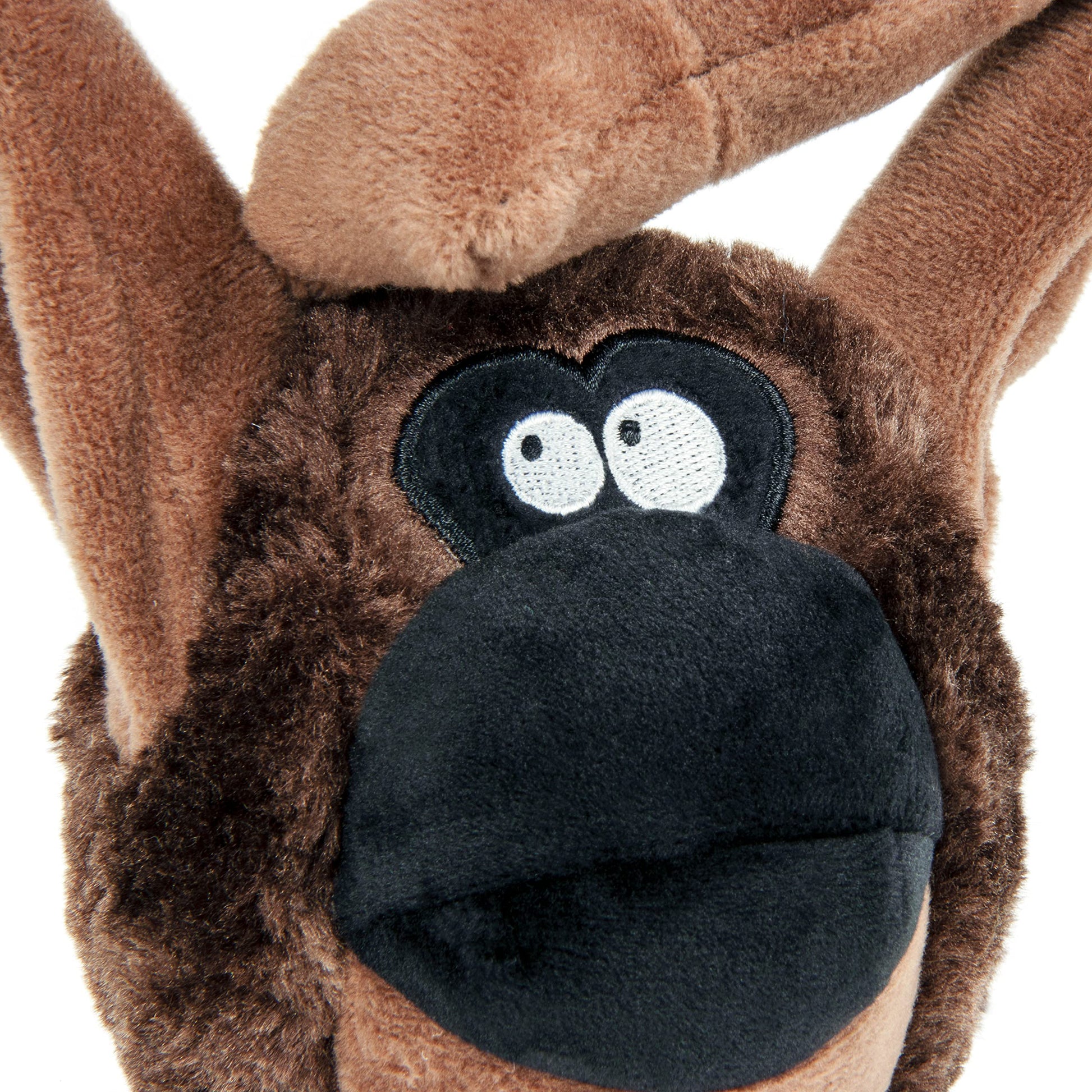 goDog Action Plush Ape - Juguete Animado para Perro chirriante, tecnología de protección para Masticar, Color marrón, Talla única