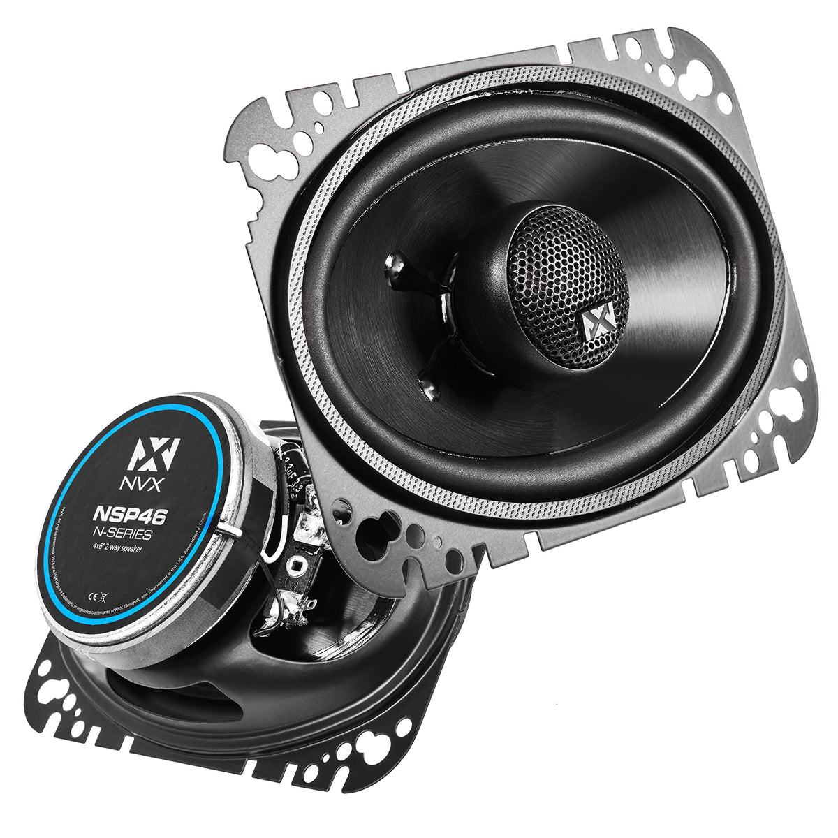 Altavoces Coaxiales NVX 4 x 6 Pulgadas con Tweeters de Cúpula de Seda
