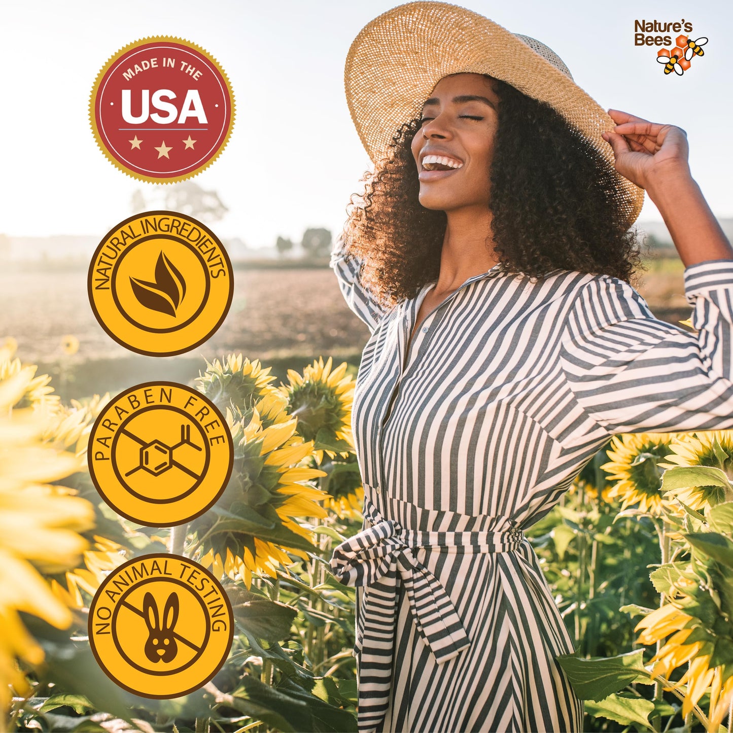 Juego de Bálsamo Labial Nature's Bees Manteca de Cacao Tratamiento Hidratante A Granel