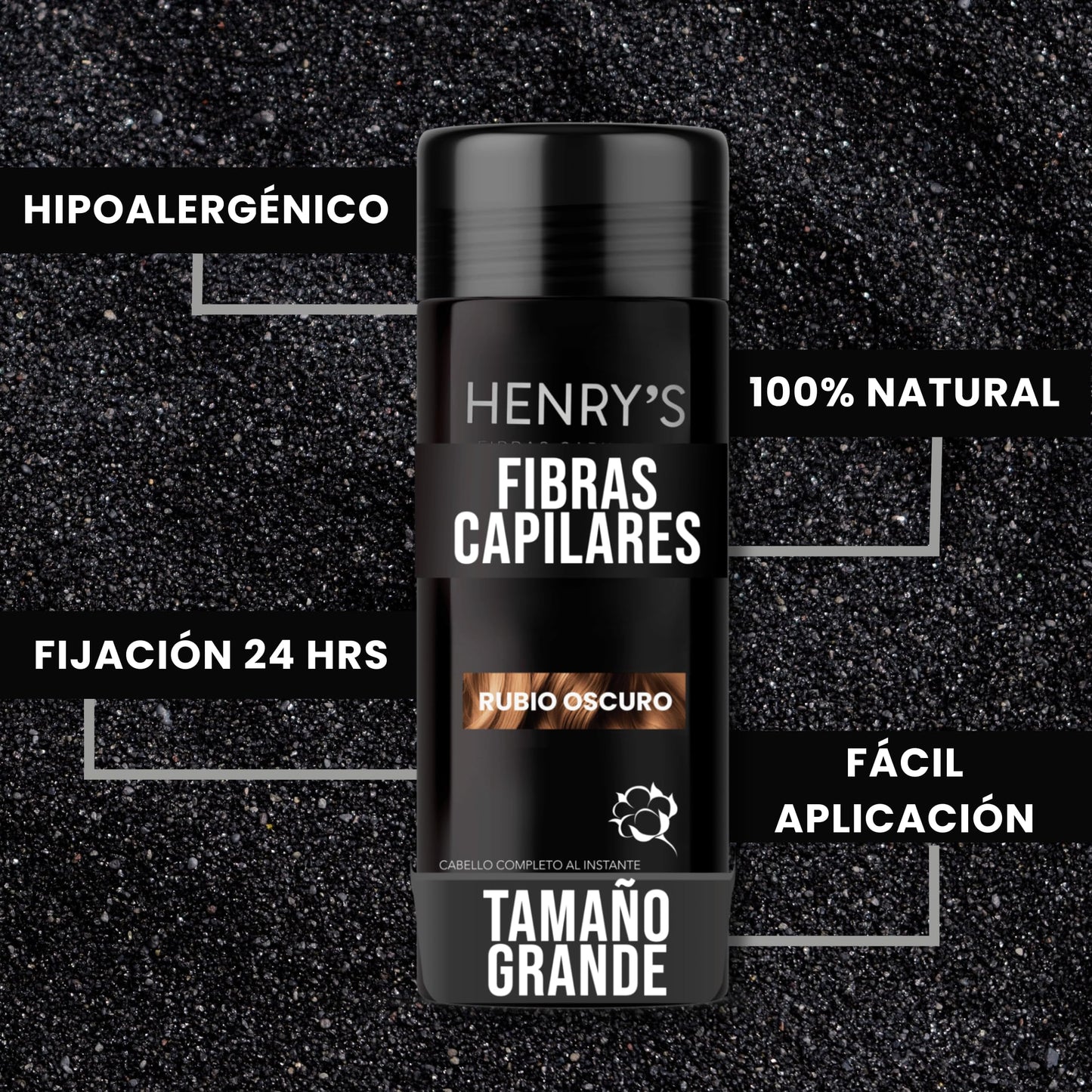 Fibras Capilares, RUBIO OSCURO, Solución para la Calvicie, Caida de Cabello, Alopecia o falta de Volumen, Sin aplicador. 27.5 gramos. Fibras de Construcción de Cabello. Ideal para el Cabello Delgado. Fibras de Algodón 100% Natural. Voluminizador y texturi