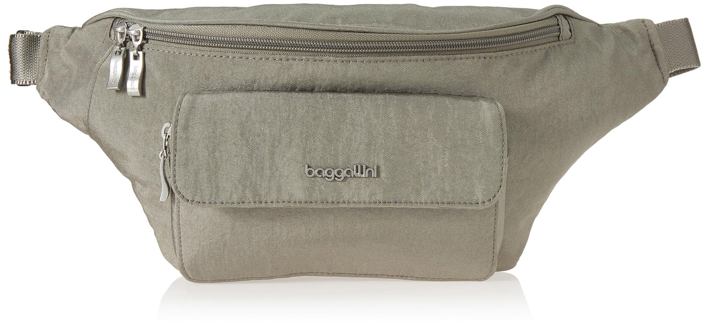 Baggallini Modern Everywhere - Correa para cintura, Brillo de plata de ley., Large/XL, Strap 44"-63"
