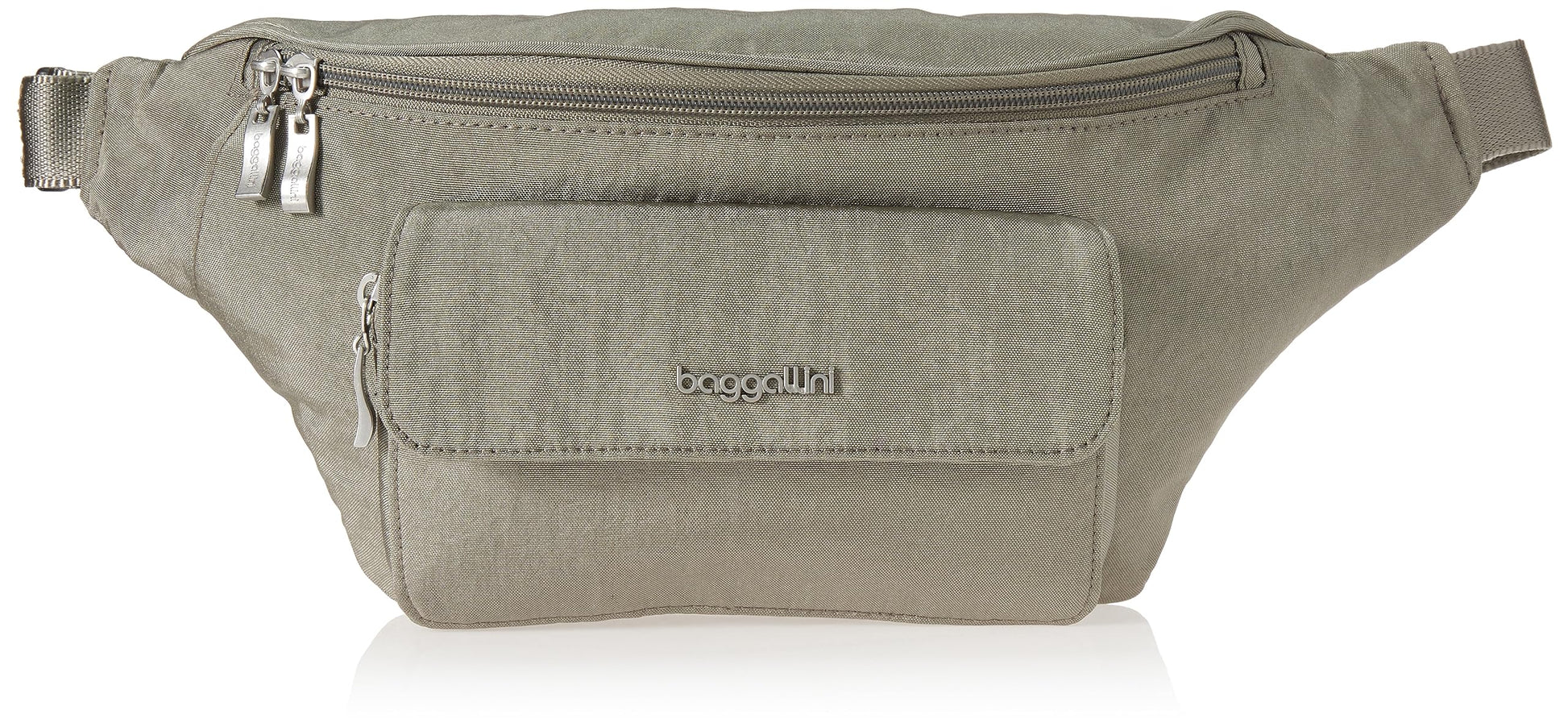 Baggallini Modern Everywhere - Correa para cintura, Brillo de plata de ley., Large/XL, Strap 44"-63"