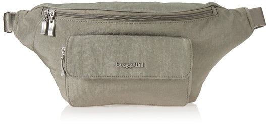 Baggallini Modern Everywhere - Correa para cintura, Brillo de plata de ley., Large/XL, Strap 44"-63"