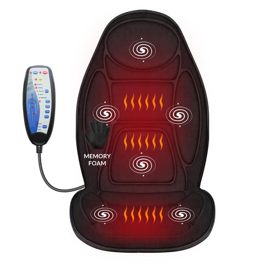 Snailax Back Massage Seat Cushion, Memory Foam Pad, 5 Massage Modes & 2 Heat Settings, Seat Massager for Office Chair,Home Use