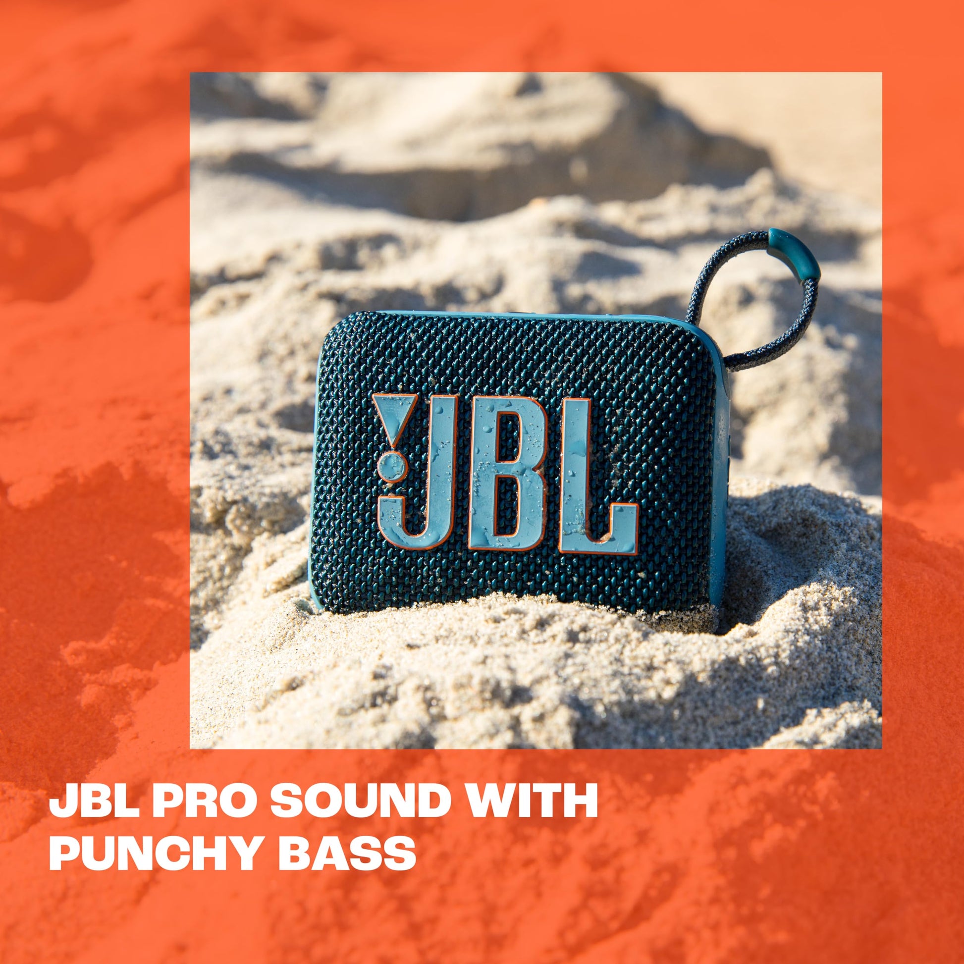 JBL Go 4 Bocina Portátil Bluetooth, 4.2W de Potencia, Reproducción 7 Horas, Resistente al Agua y al Polvo IP67 - Camuflaje
