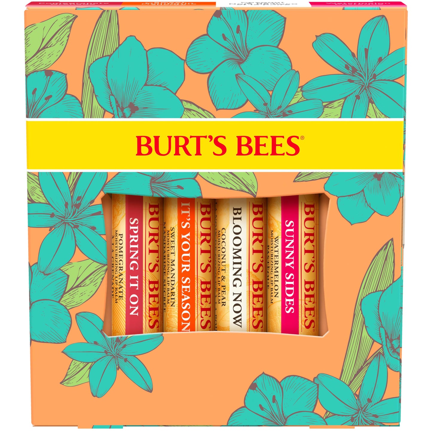 Burt's Bees set de regalo, Granada, Coco y pera, sandía, y mandarina, 4x4.25gr
