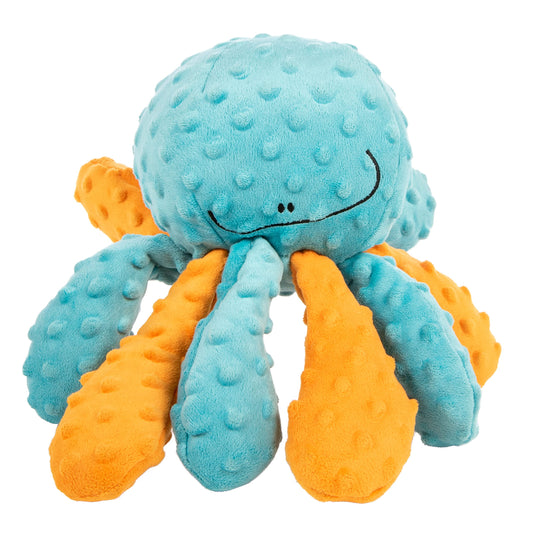 goDog Crazy Tugs - Juguete de Peluche chirriante para Perro, diseño de Pulpo chirriante, tecnolog de protección para Masticar, Multicolor, Grande
