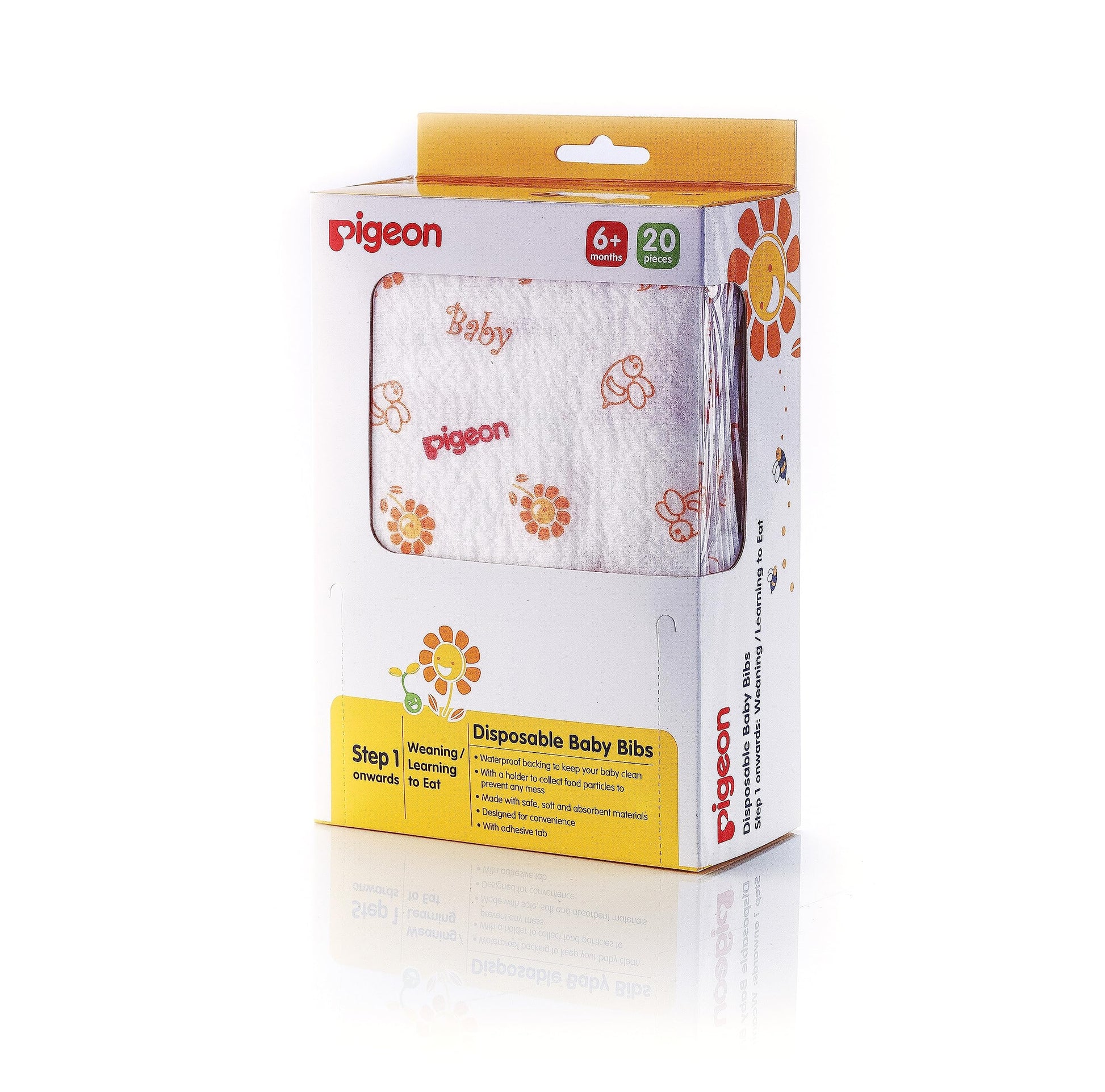 Baberos Desechables Pigeon Blanco Paquete de 20 Unidades