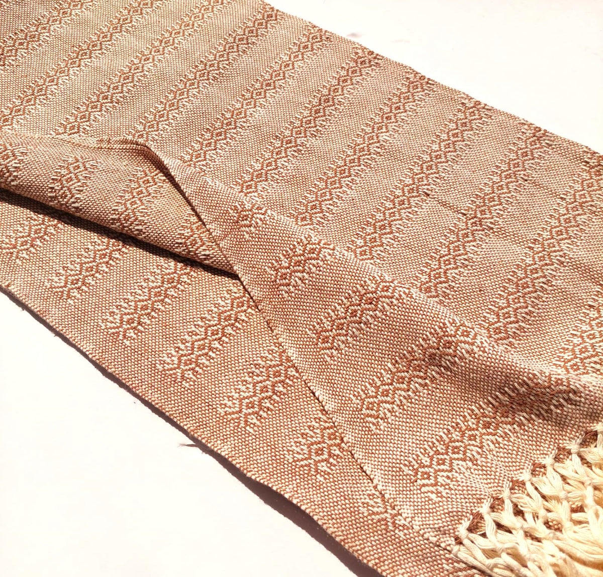 Rebozo Artesanal Mexicano 100% Algodón, Fular 3 m x 65 cm, Caramelo