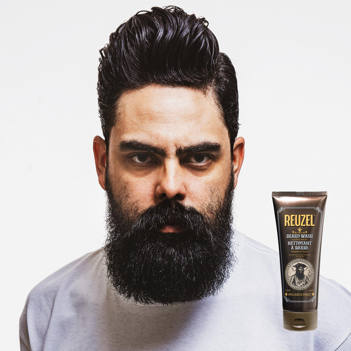 Reuzel Clean and Fresh Limpiador para Barba - Aroma Suave, cítrico y mentolado - Lava y acondiciona - Remueve Suavemente residuos - Hidrata - No obstruye los poros - Fórmula Vegana - 200 ml