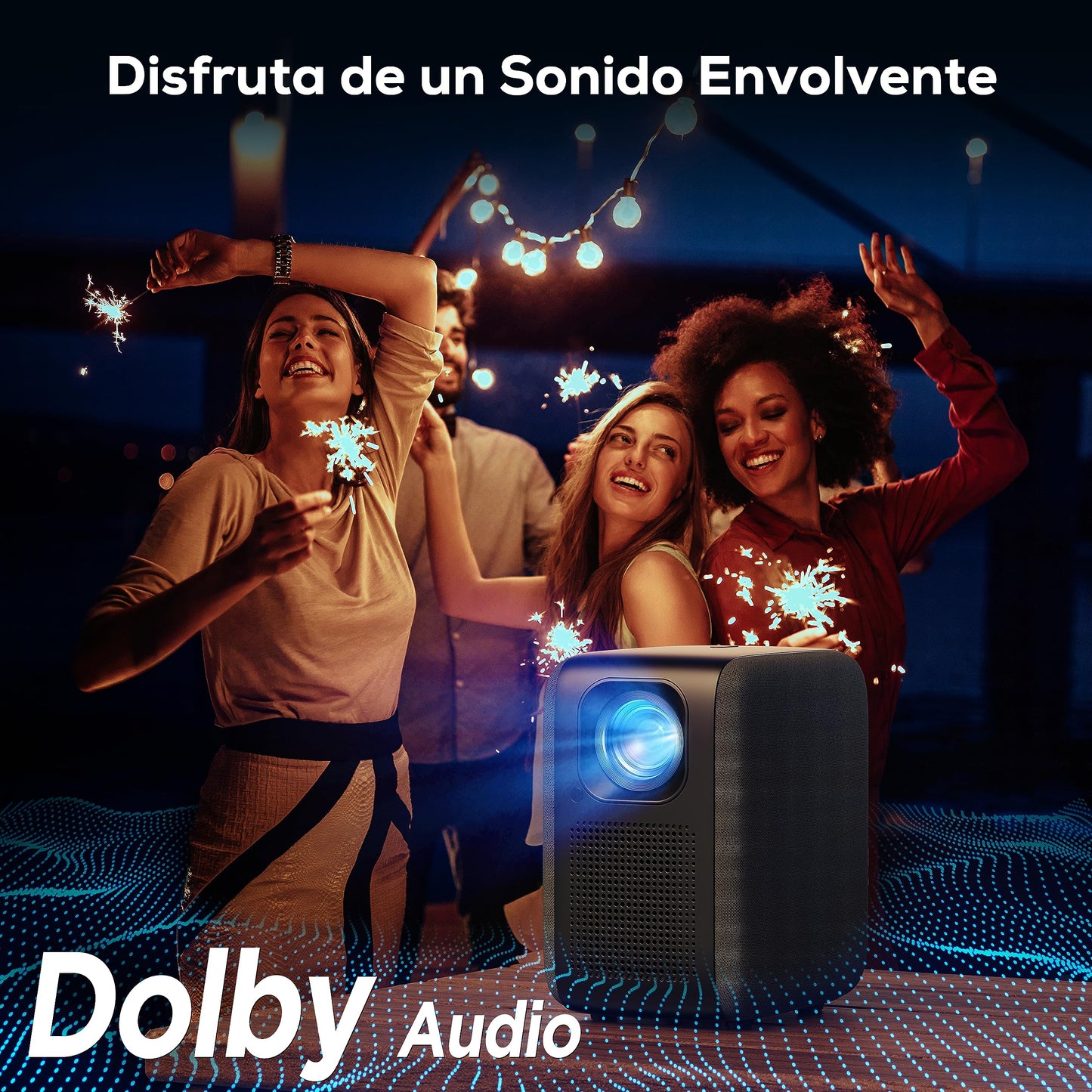 Proyector Portátil iZEEKER Blanco Nativo 1080P 18000 Lúmenes 4K con WiFi Bluetooth y Dolby Audio