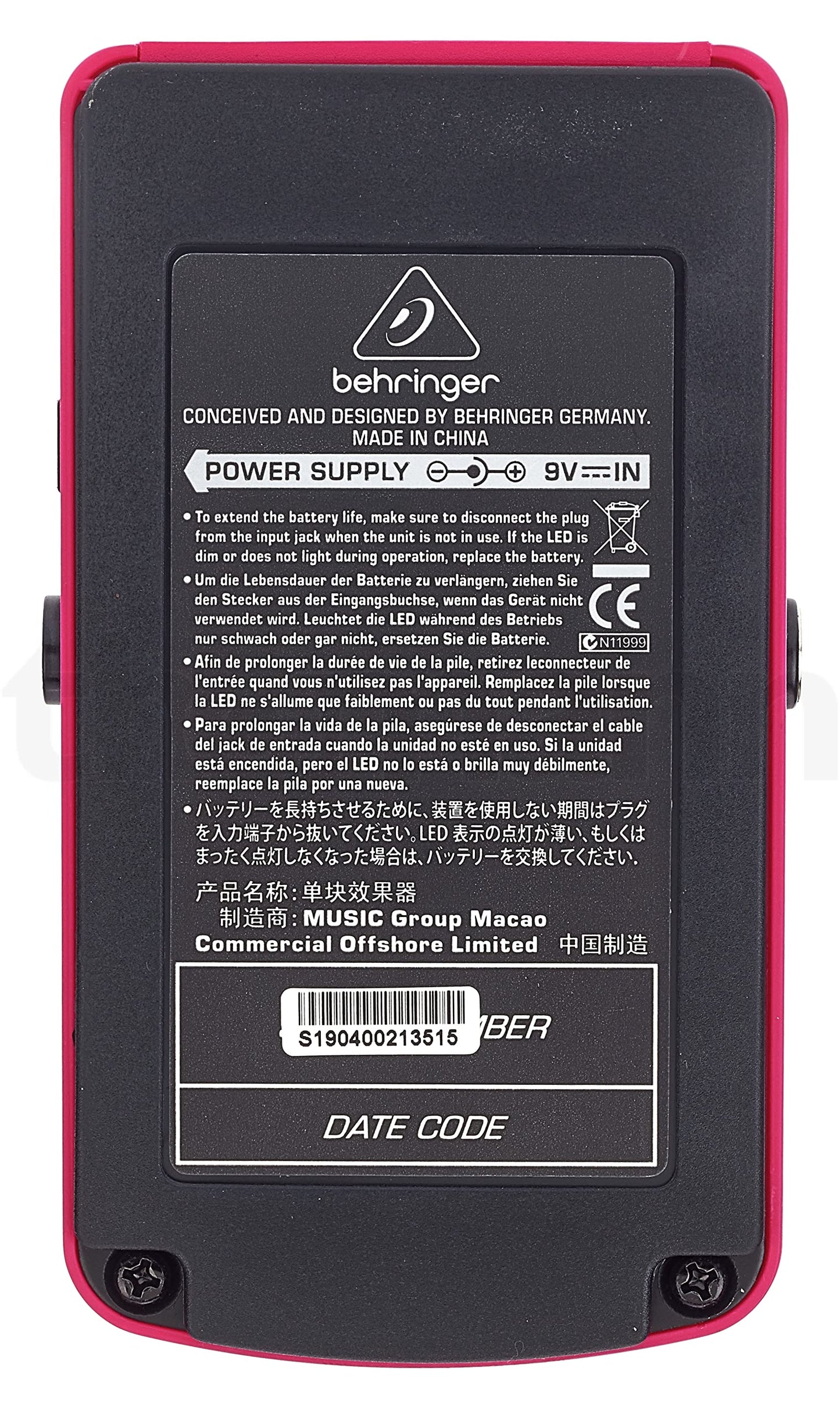 Behringer Heavy Metal Hm300 Pedal de Efectos