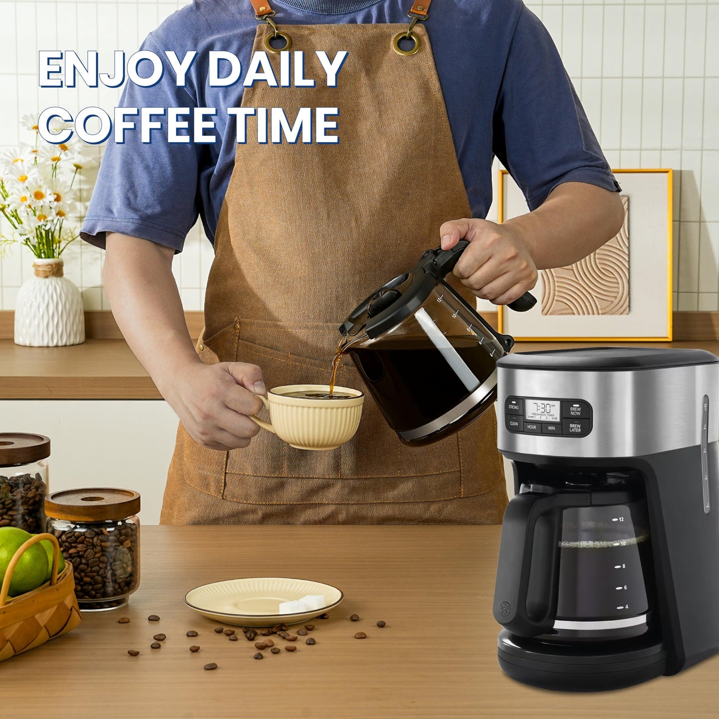 Jarra de café de repuesto de 12 tazas, compatible con Mr. Coffee Maker Reemplaza la pieza # RF, LM, PC, SC y BVMC-RF300 Series-2