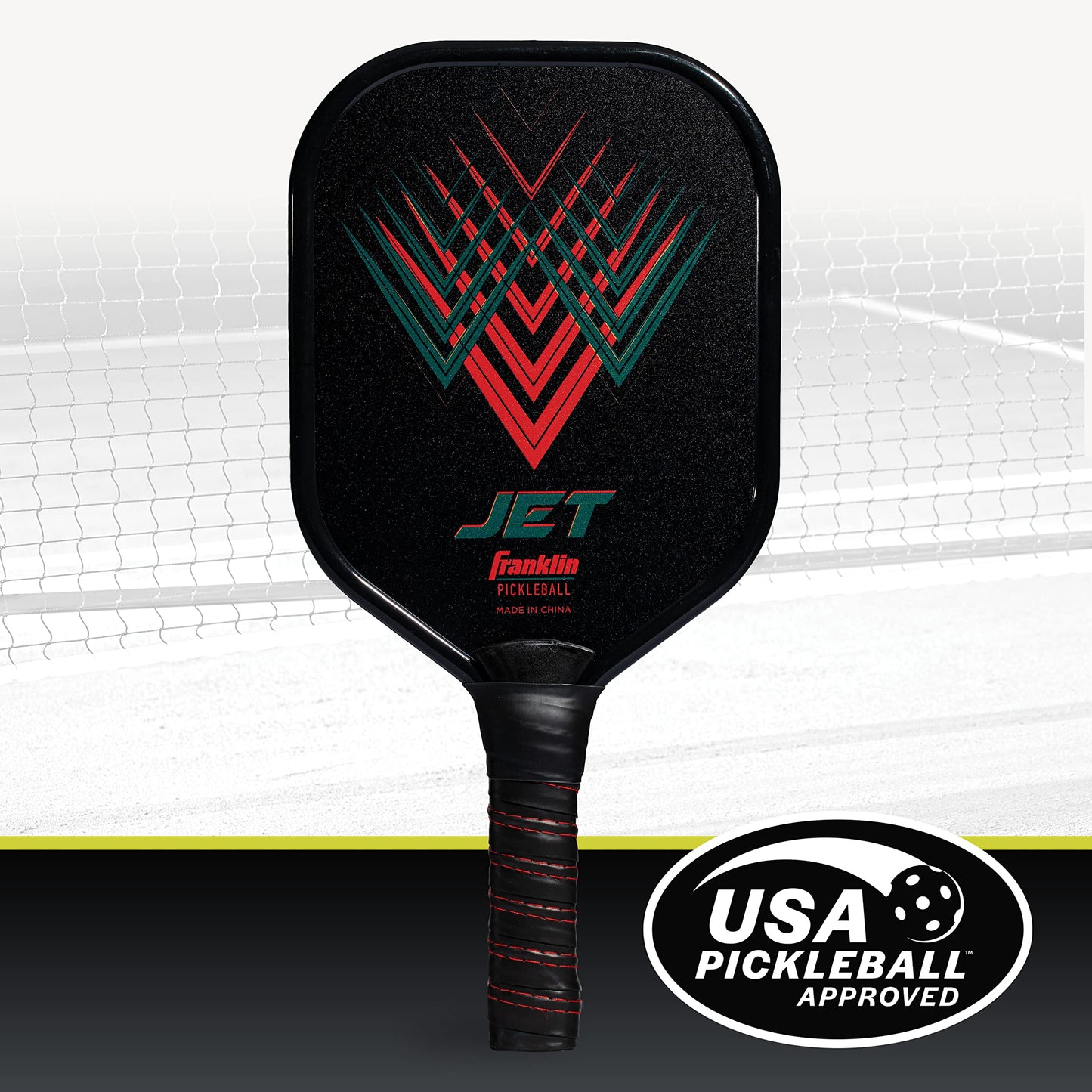 Franklin Sports Pickleball Paddle – Raqueta de Aluminio para Pickleball – Jet – Rojo – Aprobado por Estados Unidos Pickleball (USAPA)