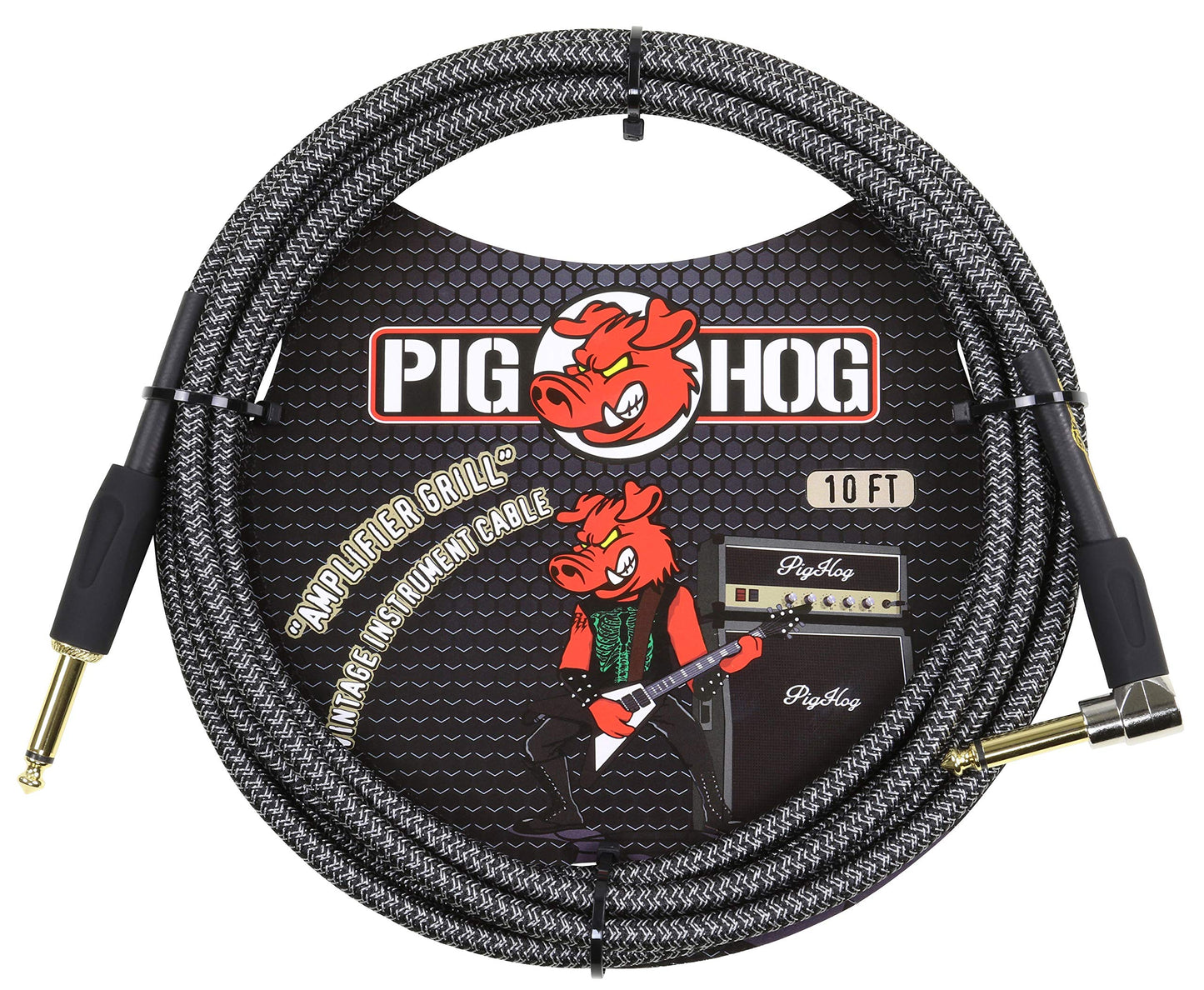 Cable de Instrumento Pig Hog Amplificador Grill Tejido Calidad Alta 3 m Angle Plug
