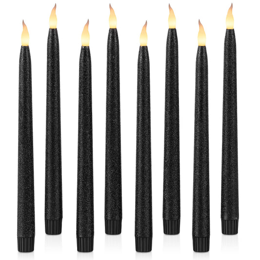 Velas LED Rhytsing Negro Brillantes con Temporizador 28 cm para Candelabros