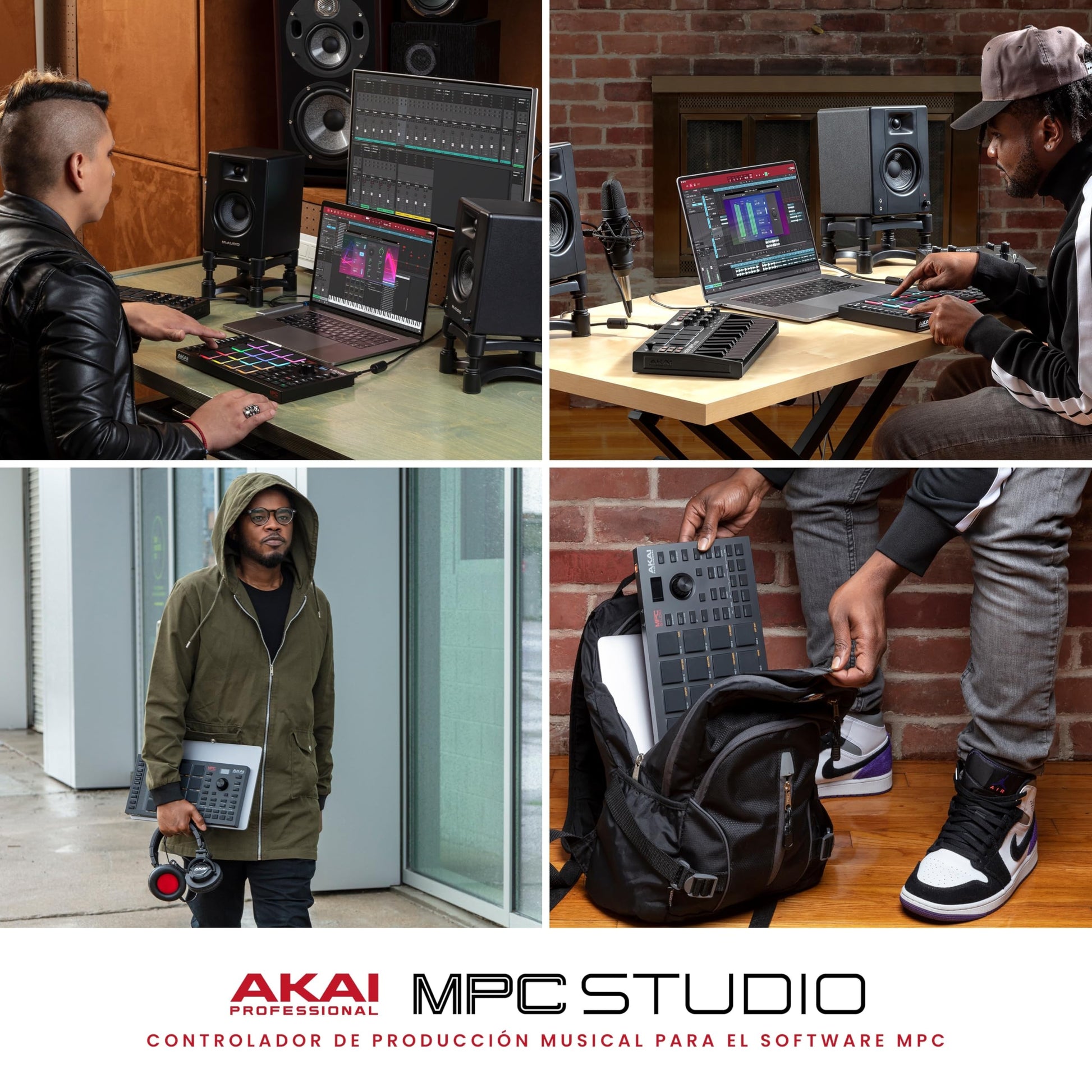 Controlador MIDI AKAI Professional MPC Studio Negro con 16 Pads RGB Sensibles a la Velocidad y Pantalla