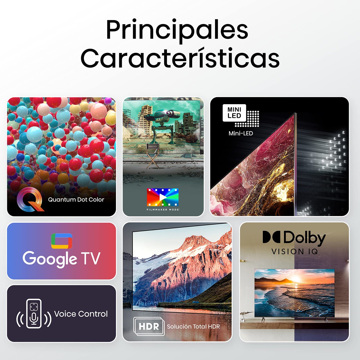 Hisense-Pantalla Mini-Led 4K 65" de 65U6K de Google TV