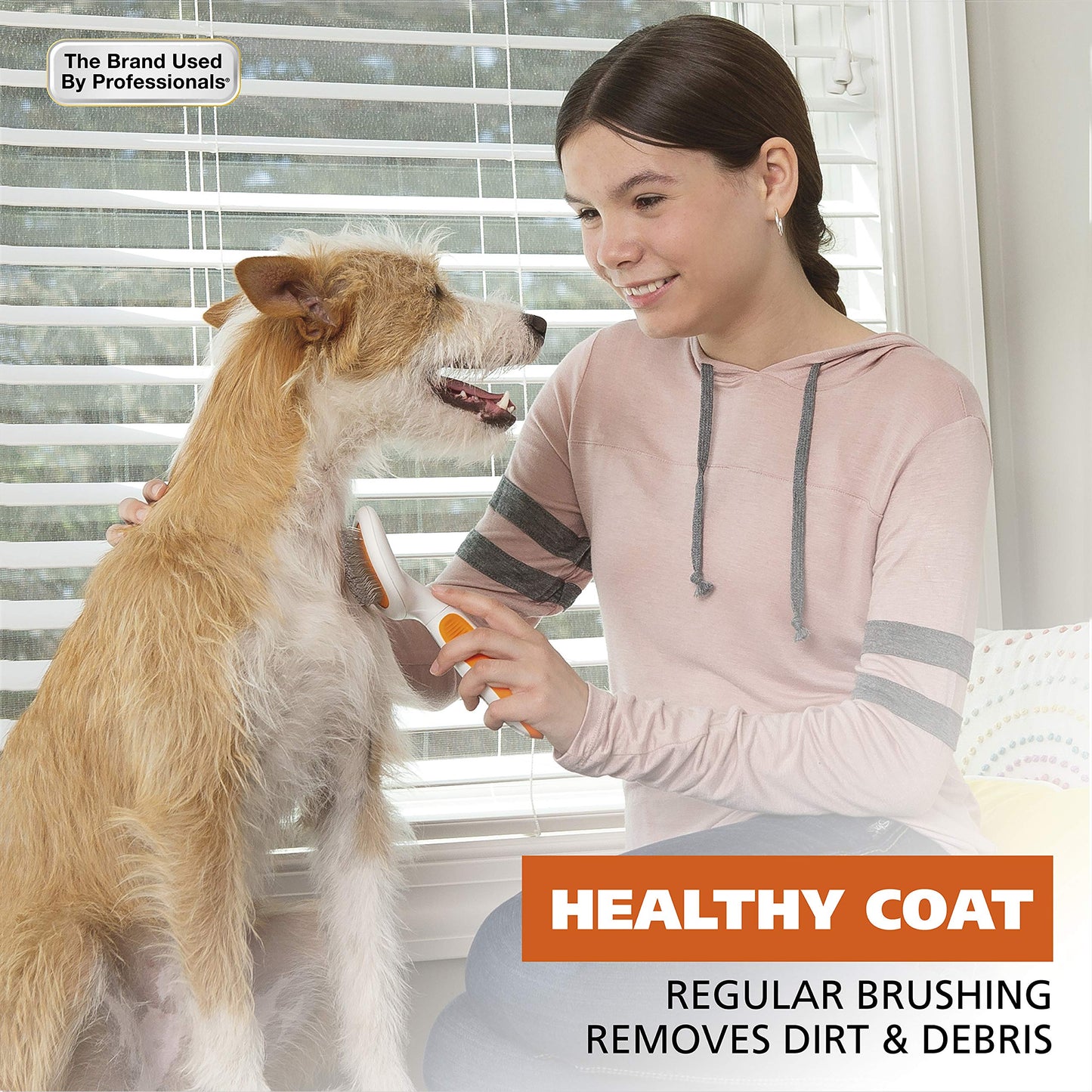 Cepillo para Mascotas WAHL Grande con Empuñaduras Ergonómicas de Goma