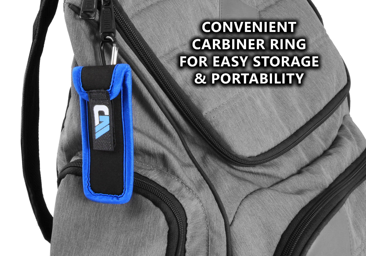 Lip Balm Holder - Clip on Neoprene Chapstick Pouch Easily clips onto Backpack or belt for Convenient Travel and Storage - Carabiner Included