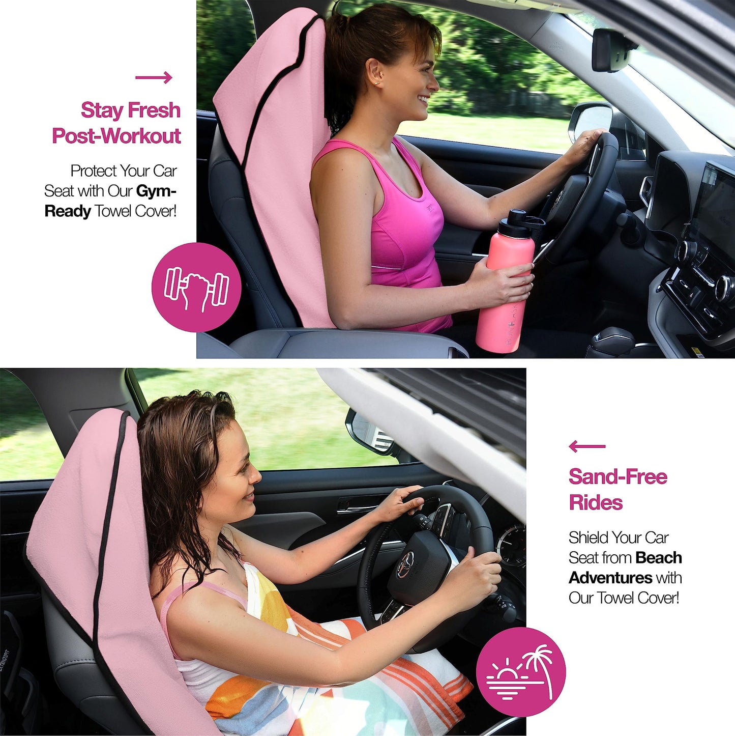 lebogner Funda de Toalla para Asiento de Automóvil para Después Del Entrenamiento En El Gimnasio, Correr, Nadar Y Caminar, Protector de Asiento de Cubo de Sudoración Impermeable, Antideslizante Y de A