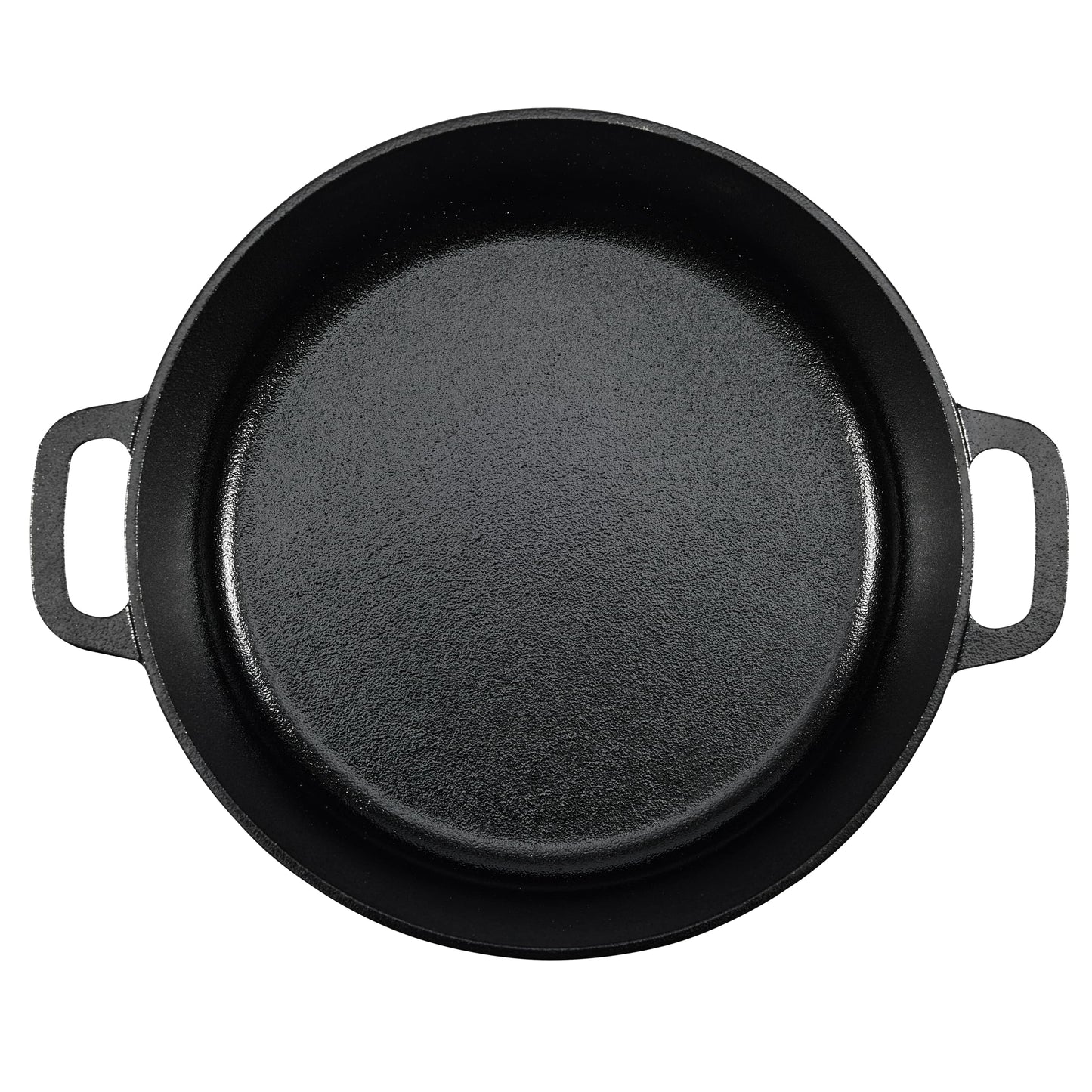 Amazon Basics - Olla holandesa de hierro fundido presazonada con tapa y asas dobles, 7 cuartos de galón