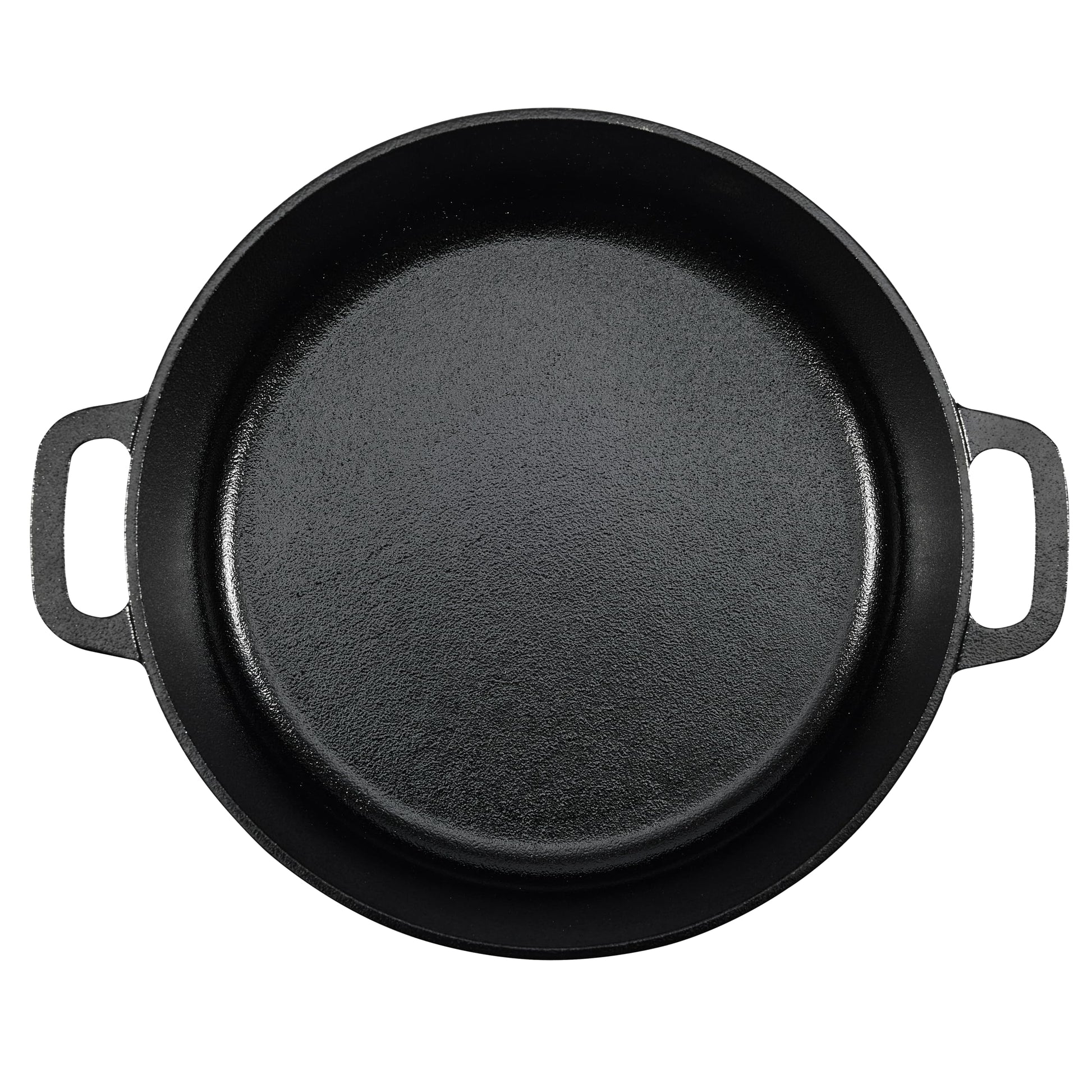 Amazon Basics - Olla holandesa de hierro fundido presazonada con tapa y asas dobles, 7 cuartos de galón