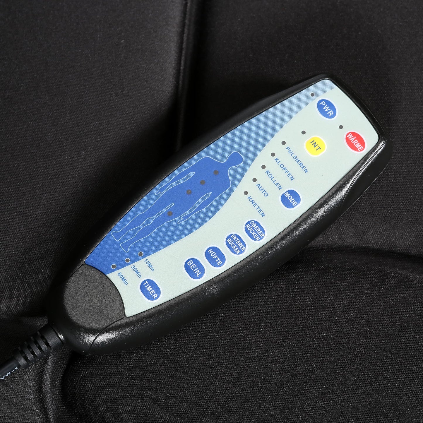 Masajeador de Espalda Shiatsu con 5 Motores de Vibración y 4 Niveles de Intensidad Ajustables
