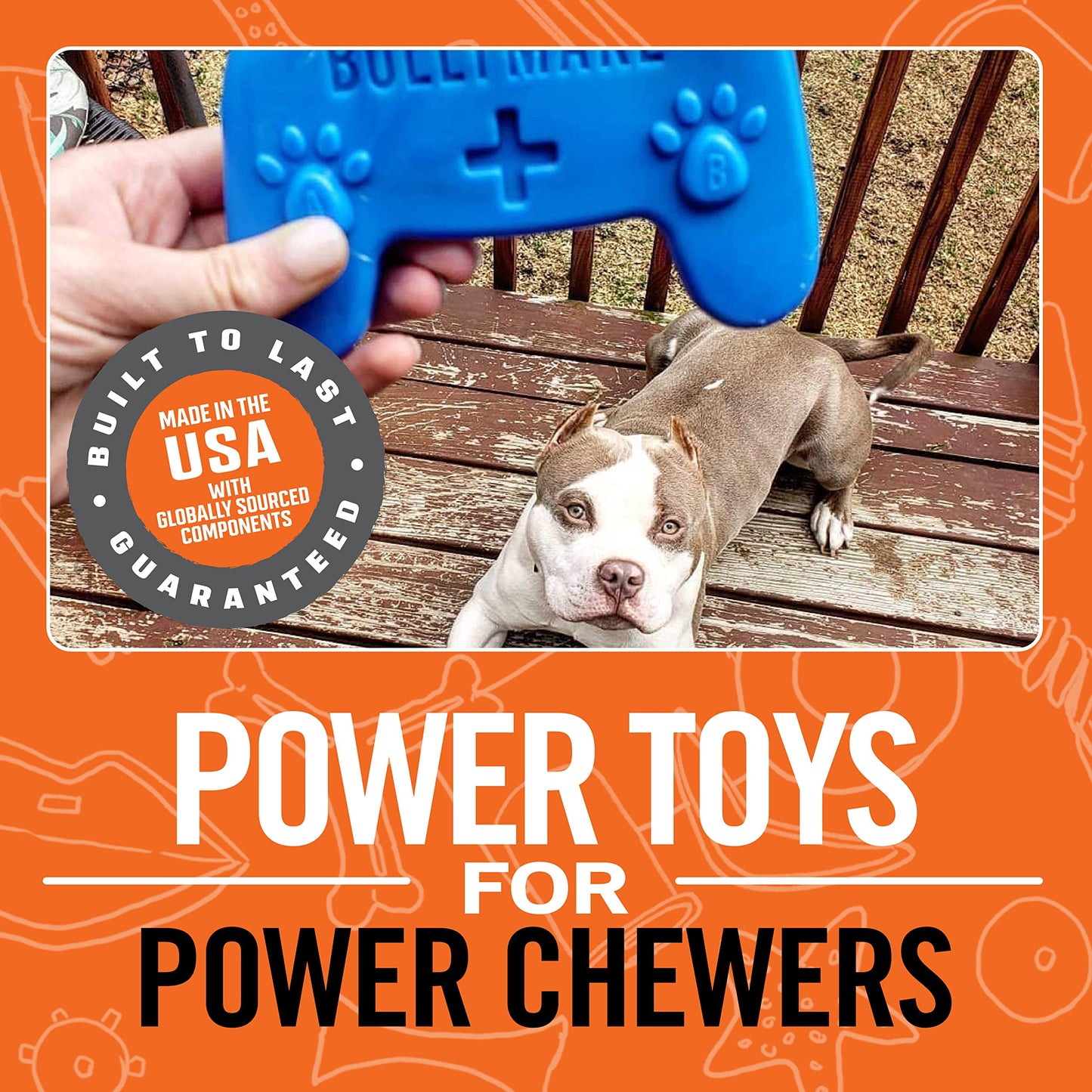 BULLYMAKE Juguete para Masticar con Controlador de Nailon para Perros, Juguete Duradero para masticadores agresivos, Fabricado en Estados Unidos
