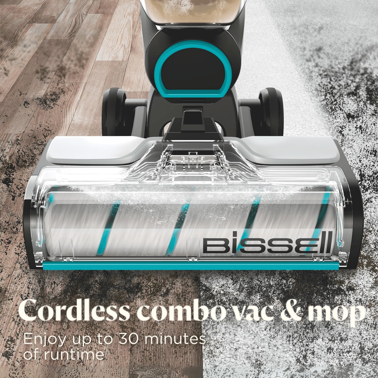 Bissell CrossWave 2554A - Aspiradora y fregona inalámbrica para Suelos Duros y alfombras de área, Color Negro, 2554A