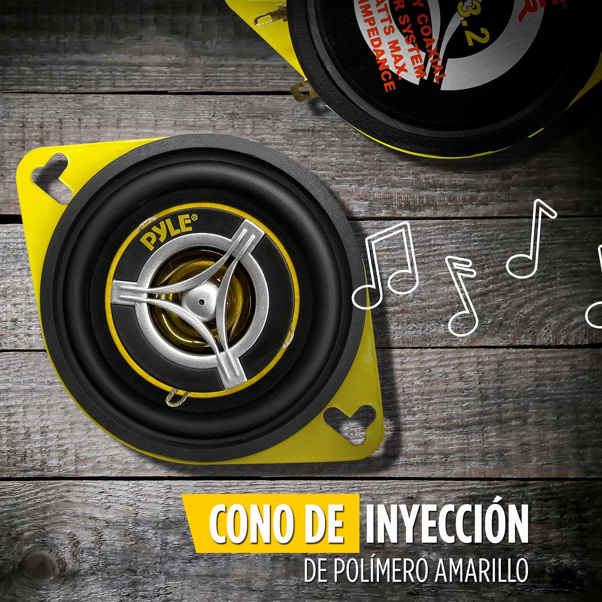 Bocinas para Auto Pyle Negro Dos Vías 3.5 Pulgadas 120 Watts Sistema estéreo