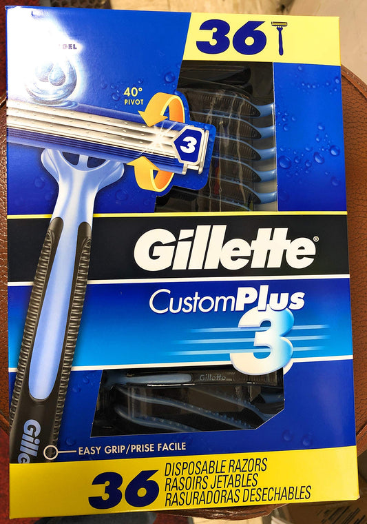 Gillette CustomPlus 3 Disposable Razors 36ct