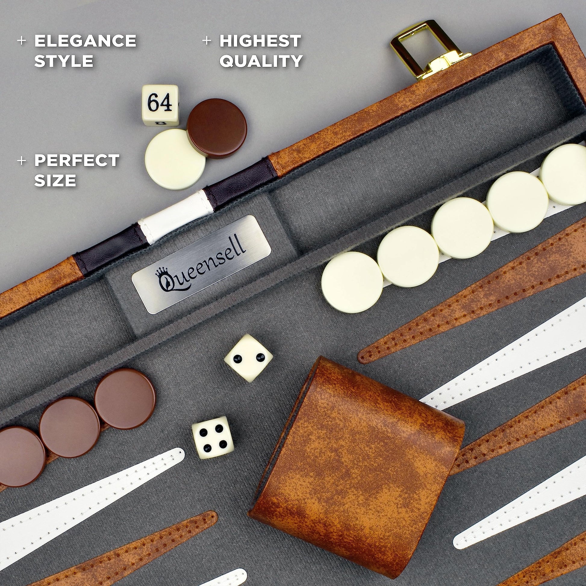 Juego de Backgammon Queensell Rojo Viaje para Adultos y Niños