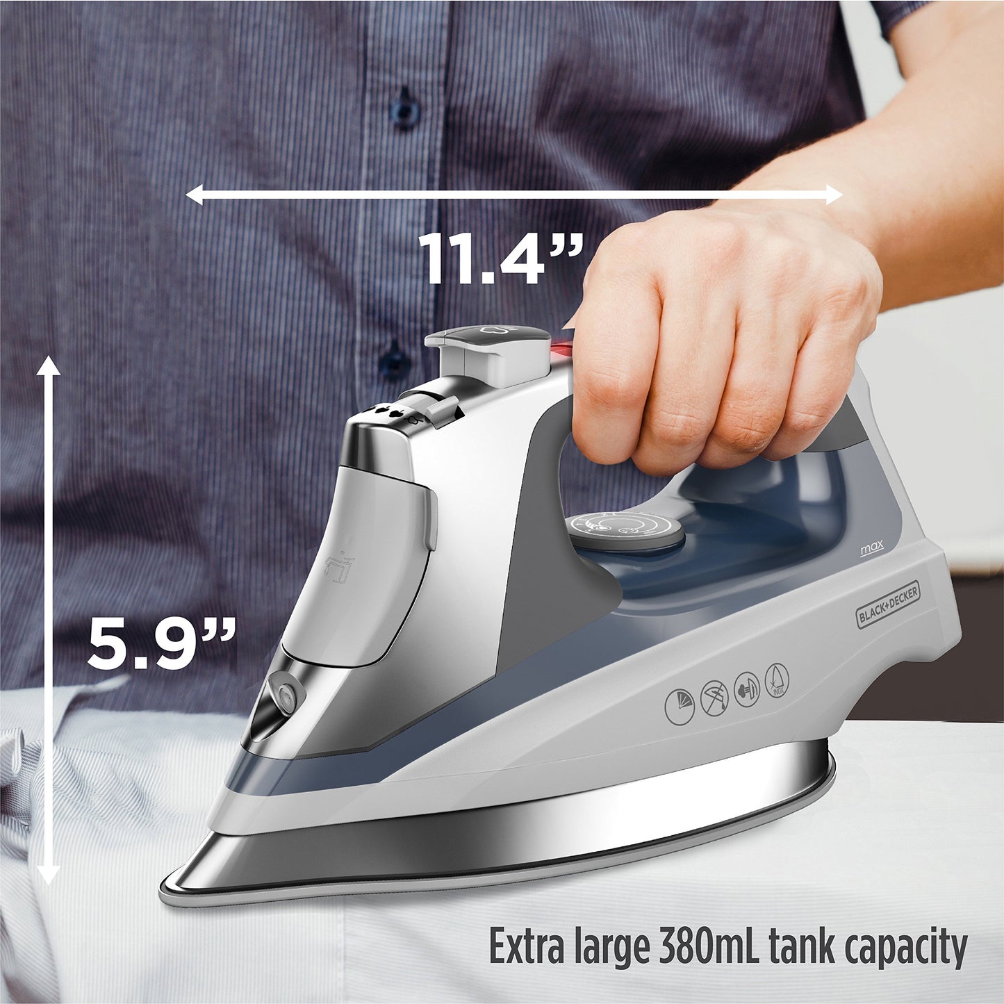 BLACK+DECKER Plancha Allure, Allure Iron, Azul, 1