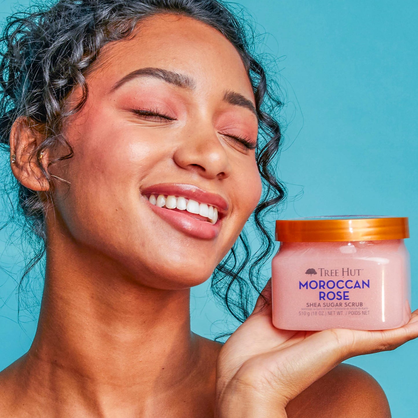 Exfoliante de Azúcar de Karité Tree Hut Rosa Marroquí Ultra Hidratante y Nutritivo para Cuidado Corporal Esencial