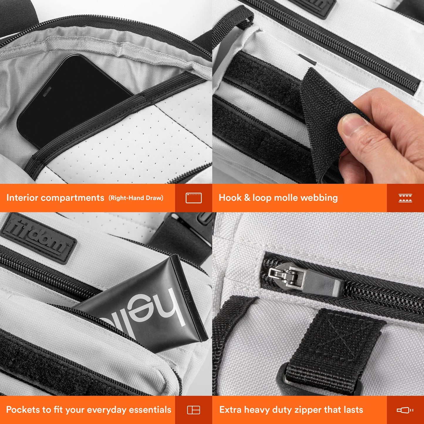 Fitdom - Paquete de pecho deportivo inspirado en la táctica. Bolsa de pecho para hombre con soporte para teléfono integrado. Este chaleco EDC Rig Pouch es perfecto para entrenamientos, ciclismo y