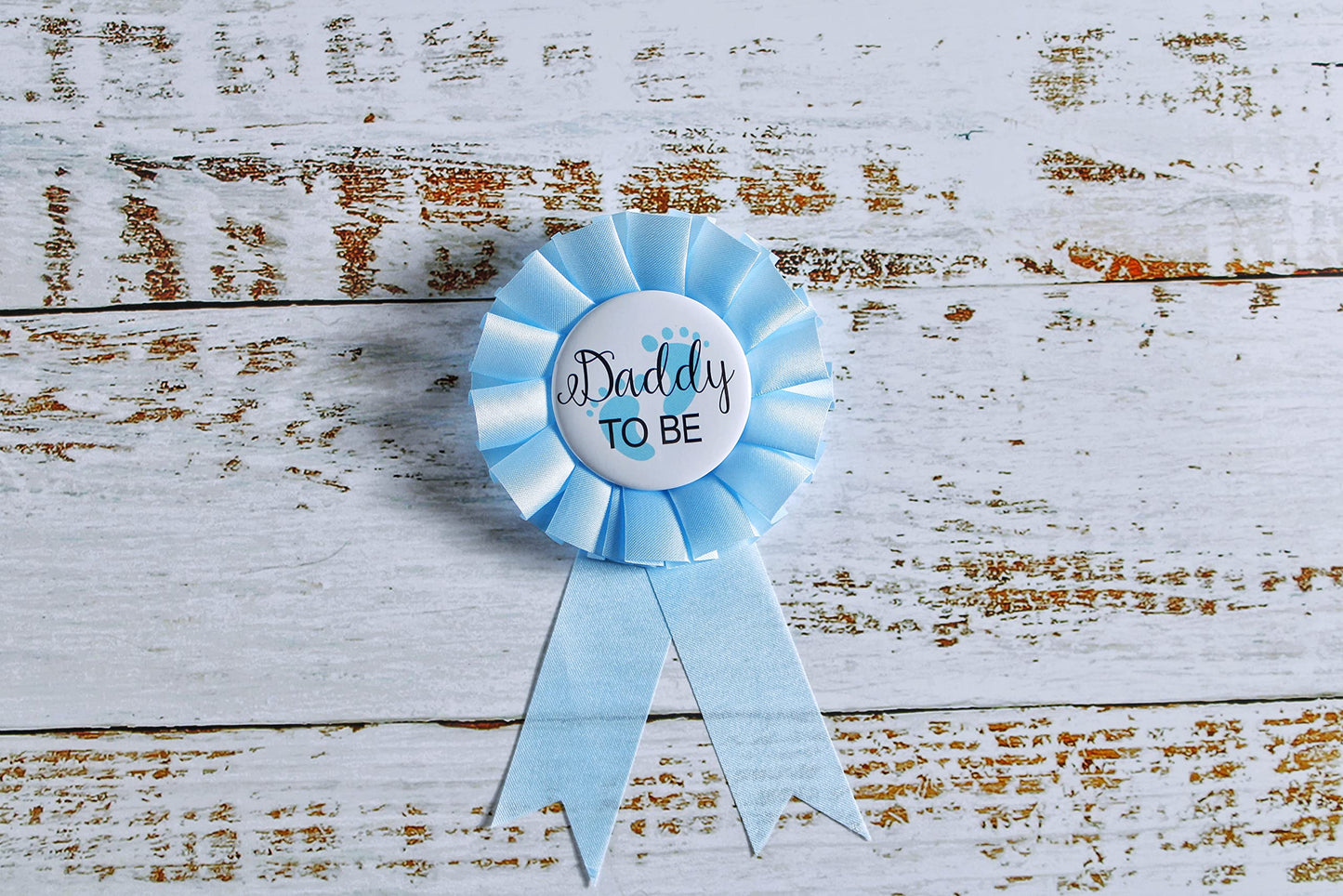 NEWHAPPYLAND - Decoración para baby boy shower, banda azul e insignia de hojalata para mamá para ser y papá para ser baby shower