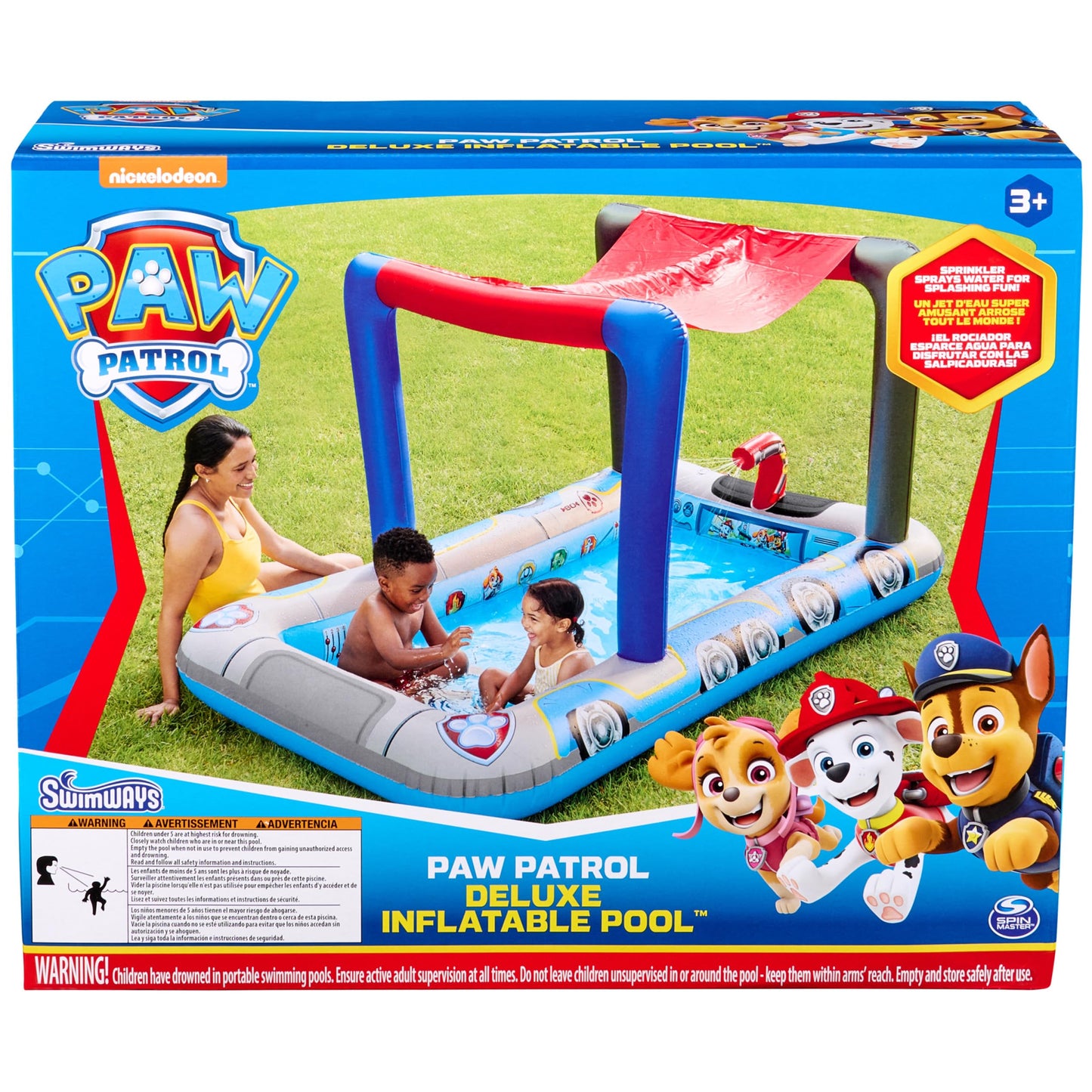 Piscina Inflable de Lujo SwimWays Paw Patrol Azul con Toldo para Niños de 3 Años en Adelante