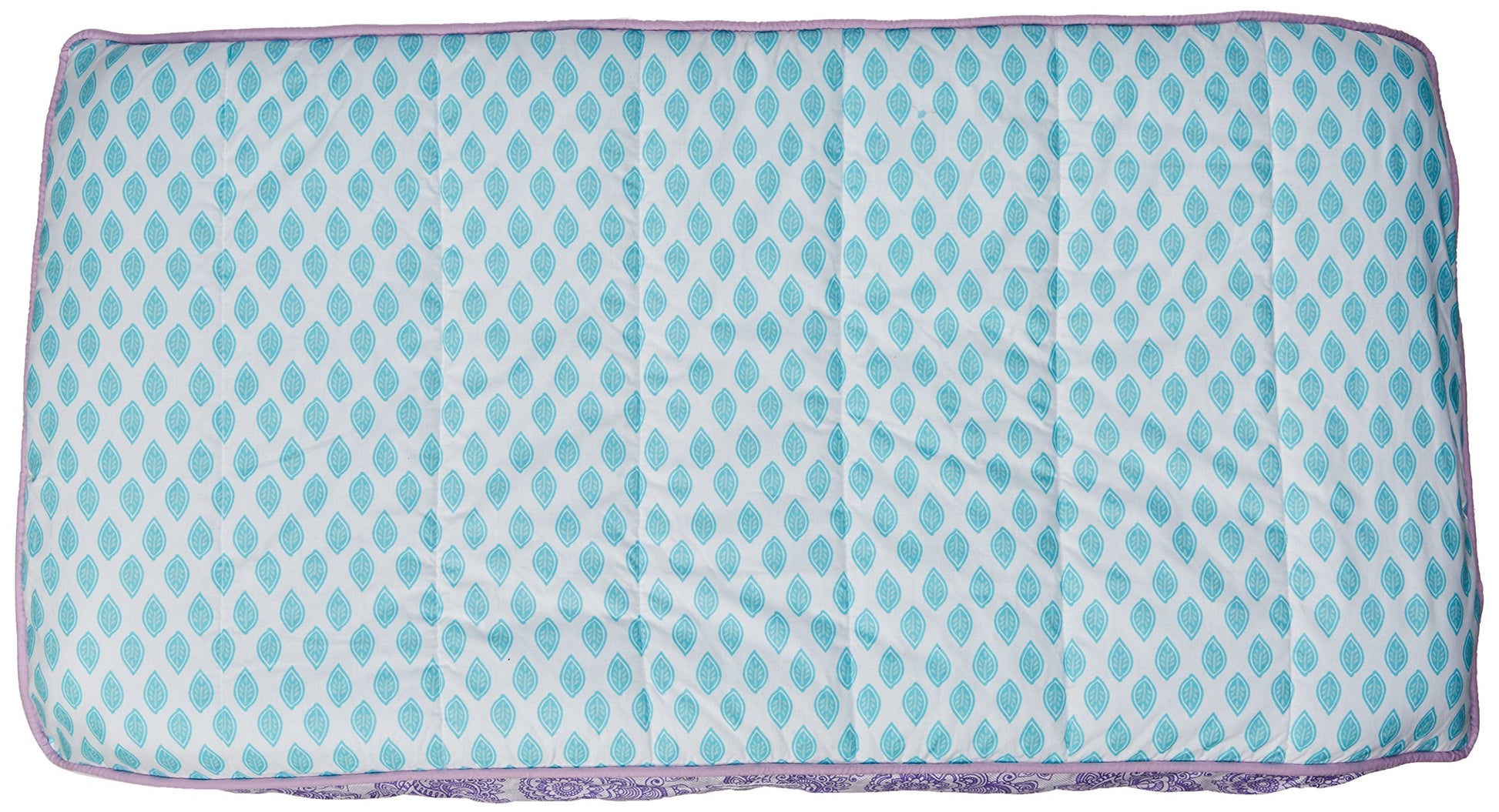 Bacati - Funda acolchada para cambiador de cachemira floral (lila/púrpura/hojas aguamarinas)