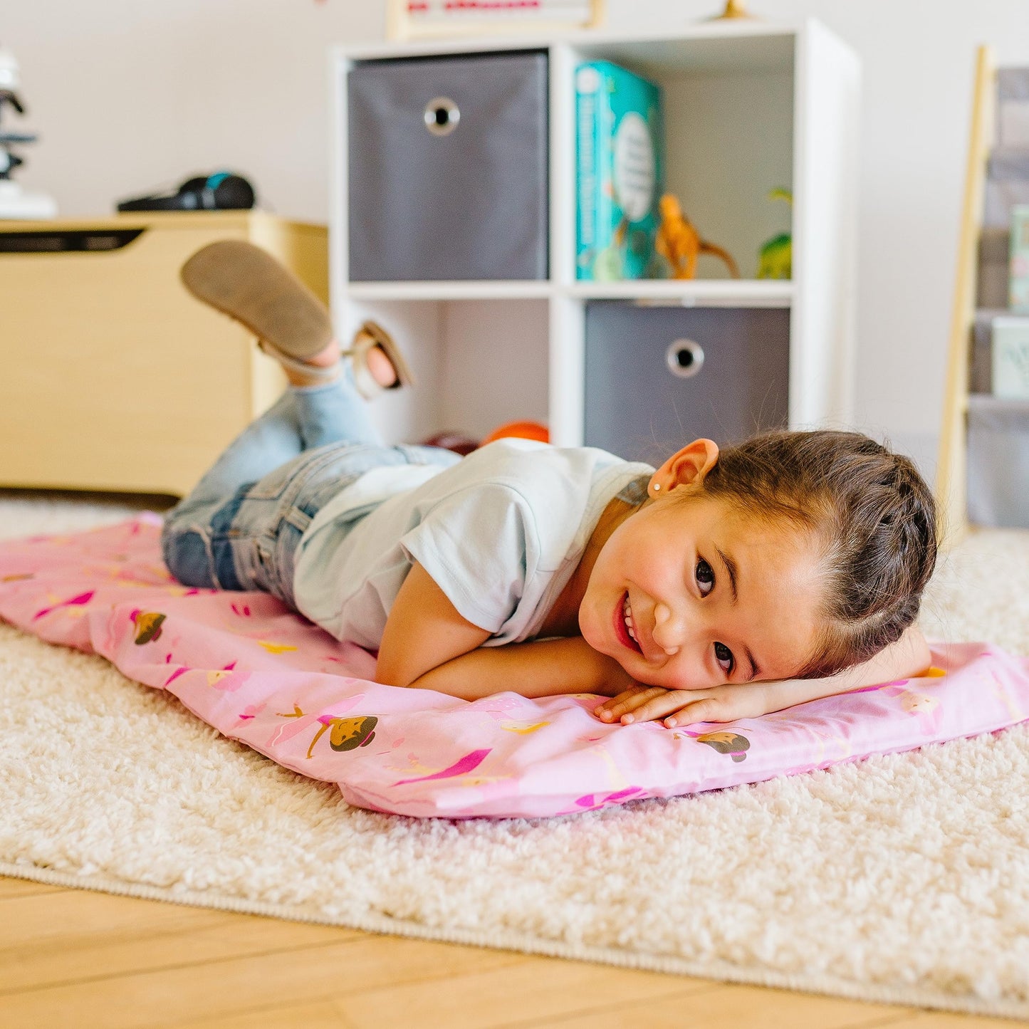 Wildkin - Funda de algodón para Siesta para niños, Suave, Cosida en Solapa, Duradera y se Adapta a Alfombrillas de Vinilo de 1.5 Pulgadas, Bailarina