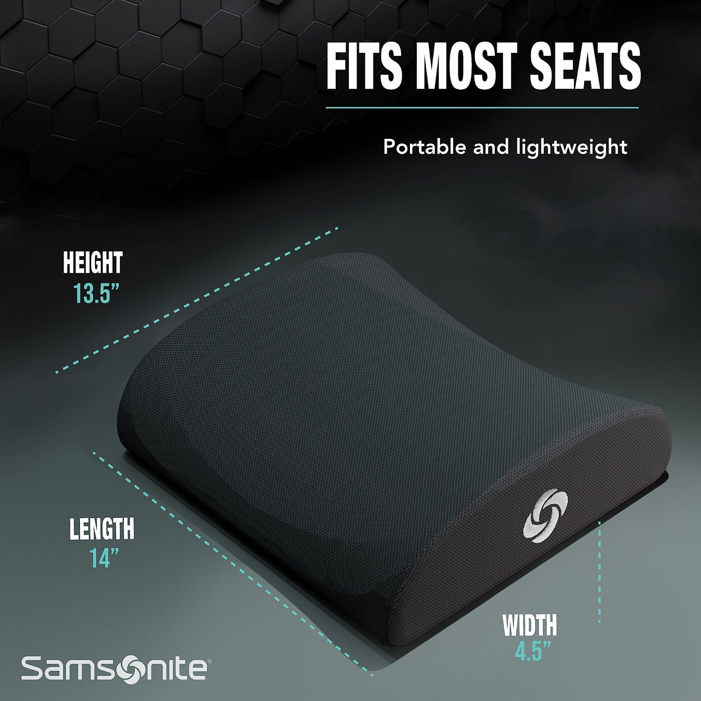Almohada de Soporte Lumbar Samsonite Universal Espuma Viscoelástica Premium